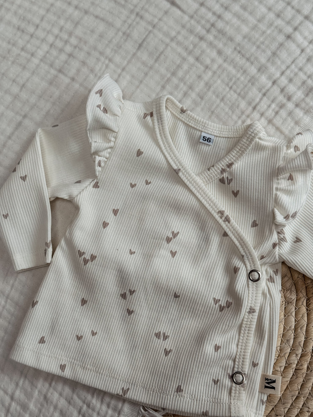 Overslag Ruffle Hartjes Rib