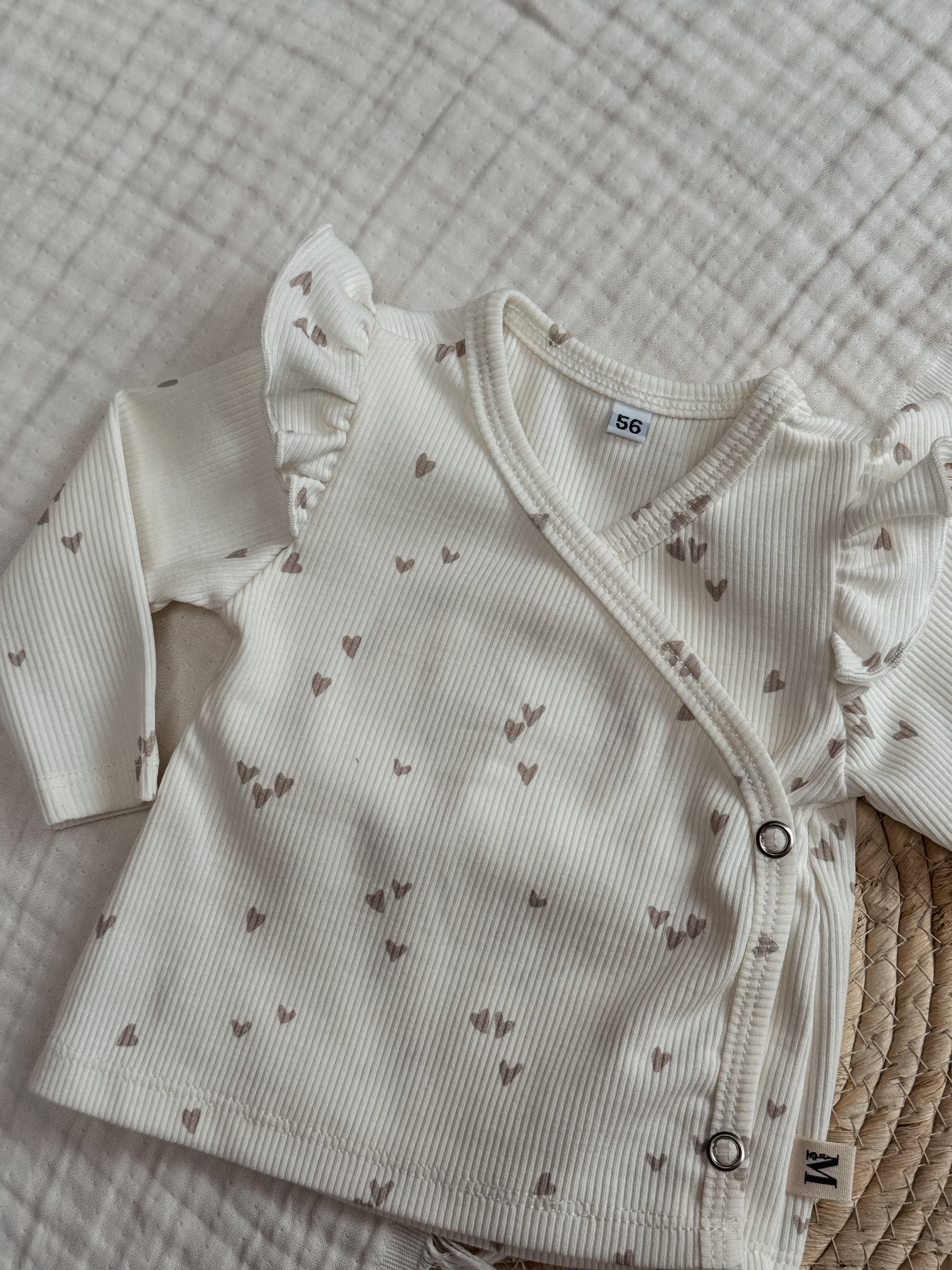 Overslag Ruffle Hartjes Rib