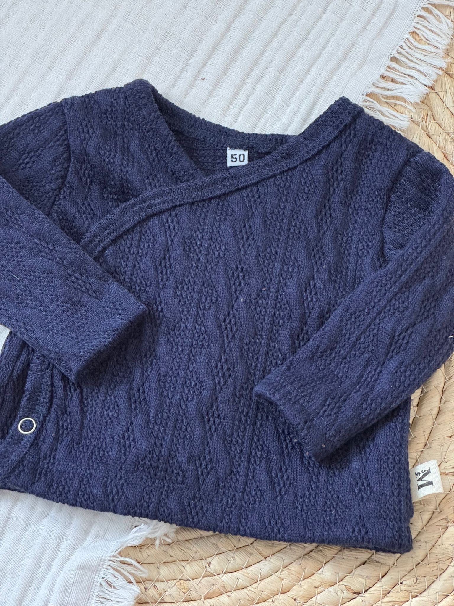 Overslag Gebreid Marineblauw