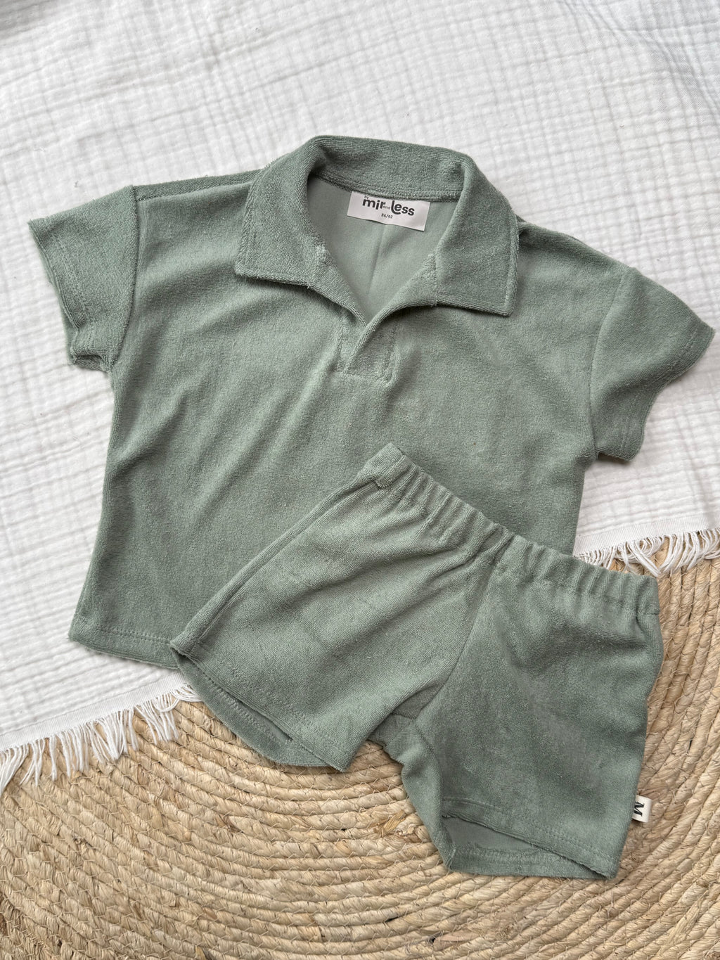 Polo Badstof Set Dusty Green