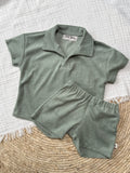 Polo Badstof Set Dusty Green