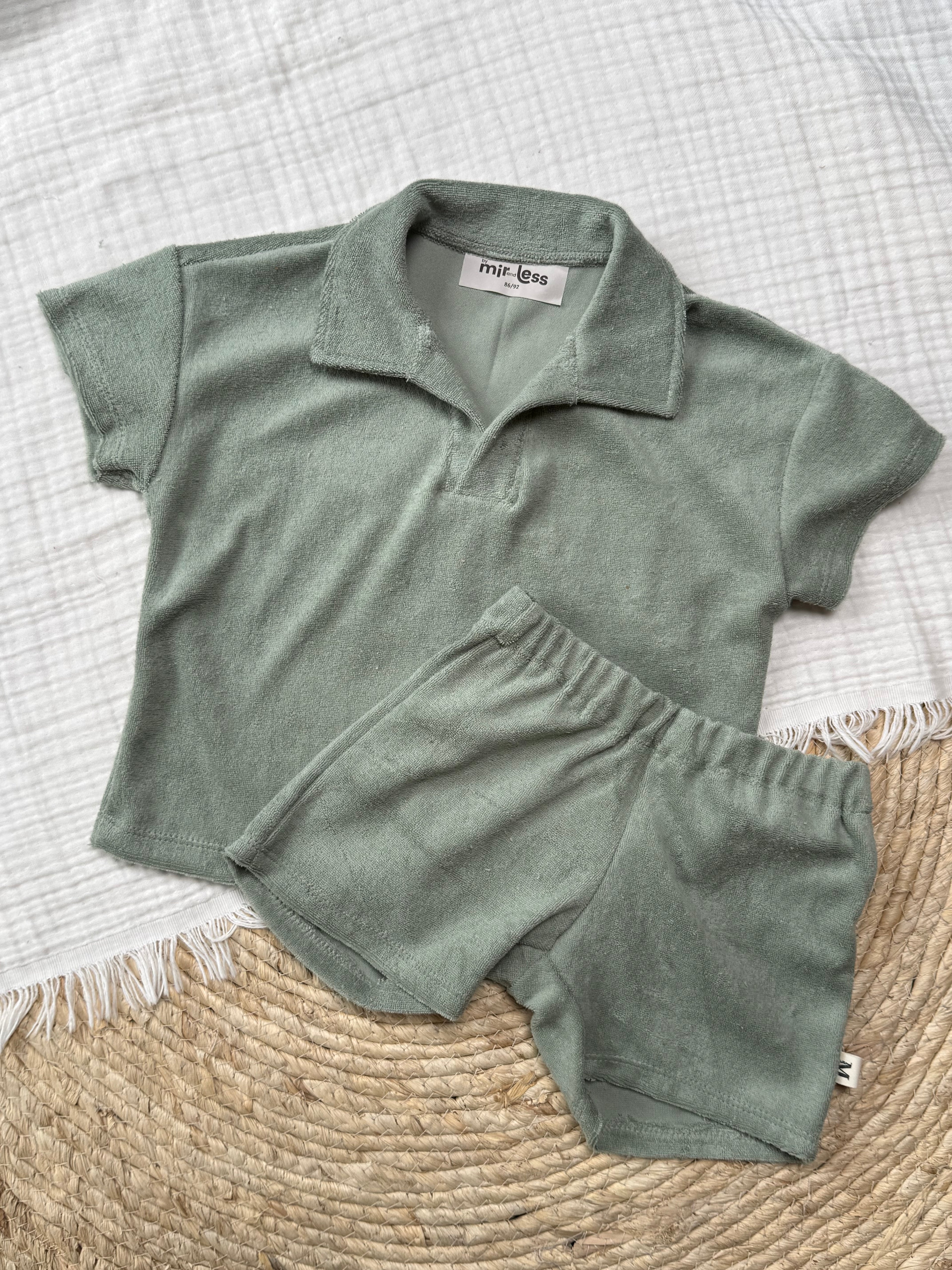Polo Badstof Set Dusty Green