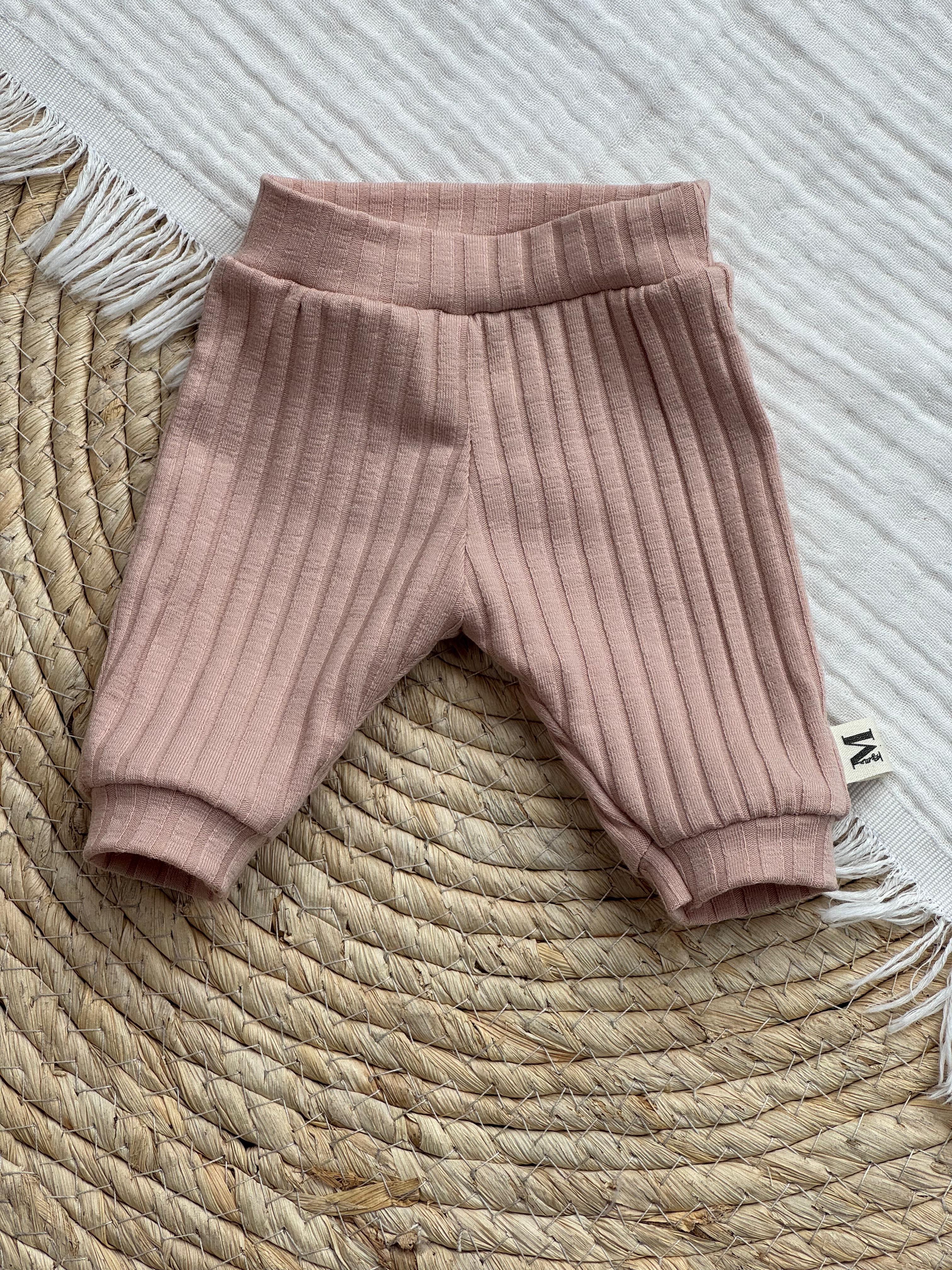 Broekje Brede Rib Oud Roze