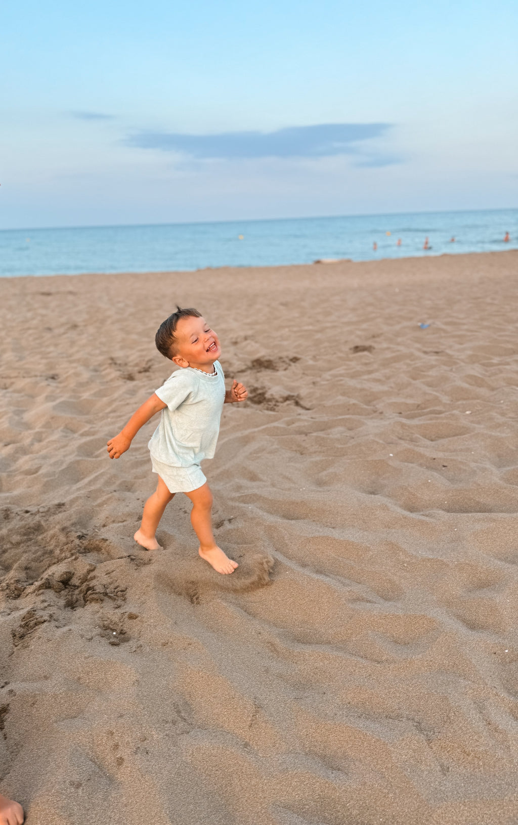 Badstof set Zeegroen