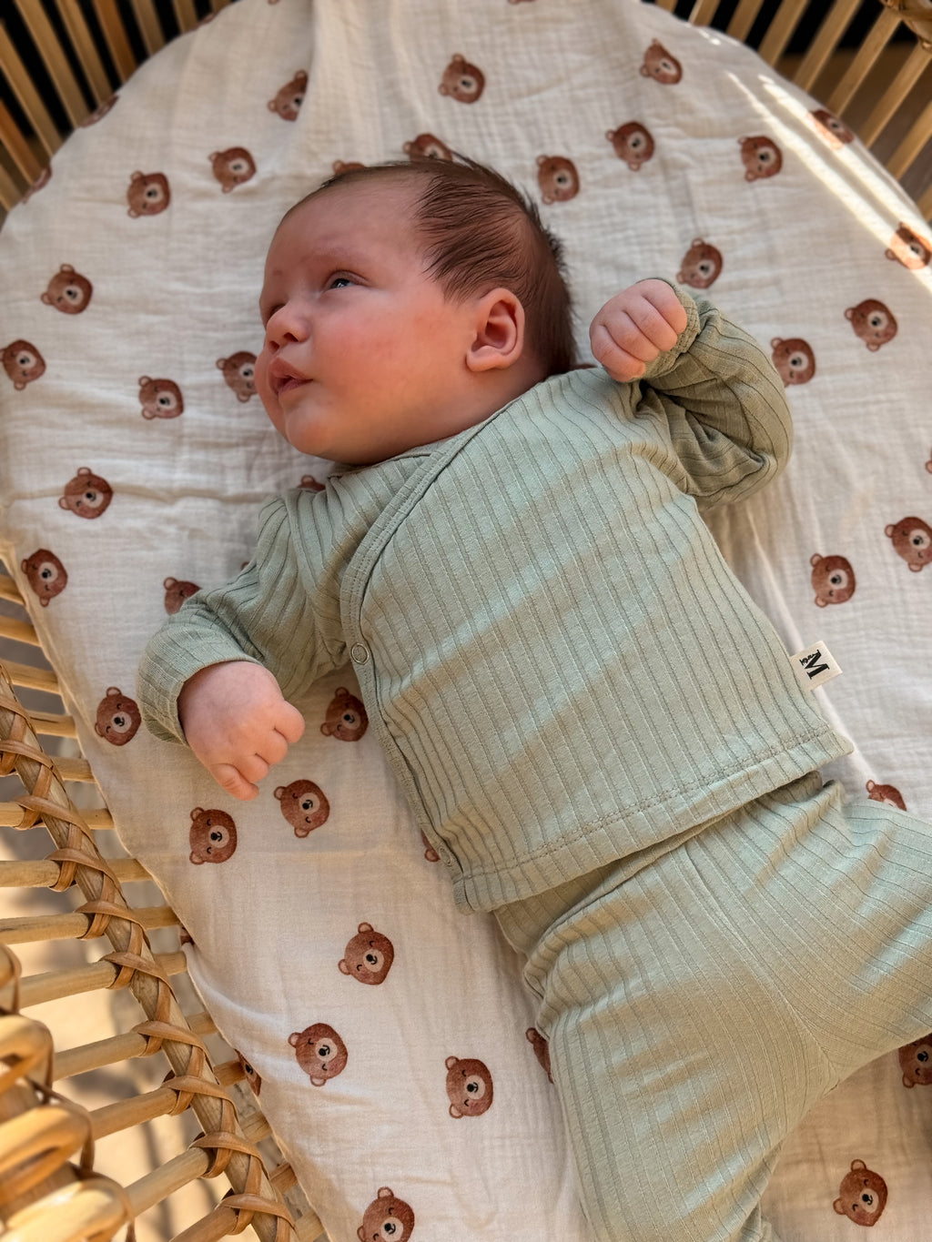 Overslag Dusty Green Brede Rib