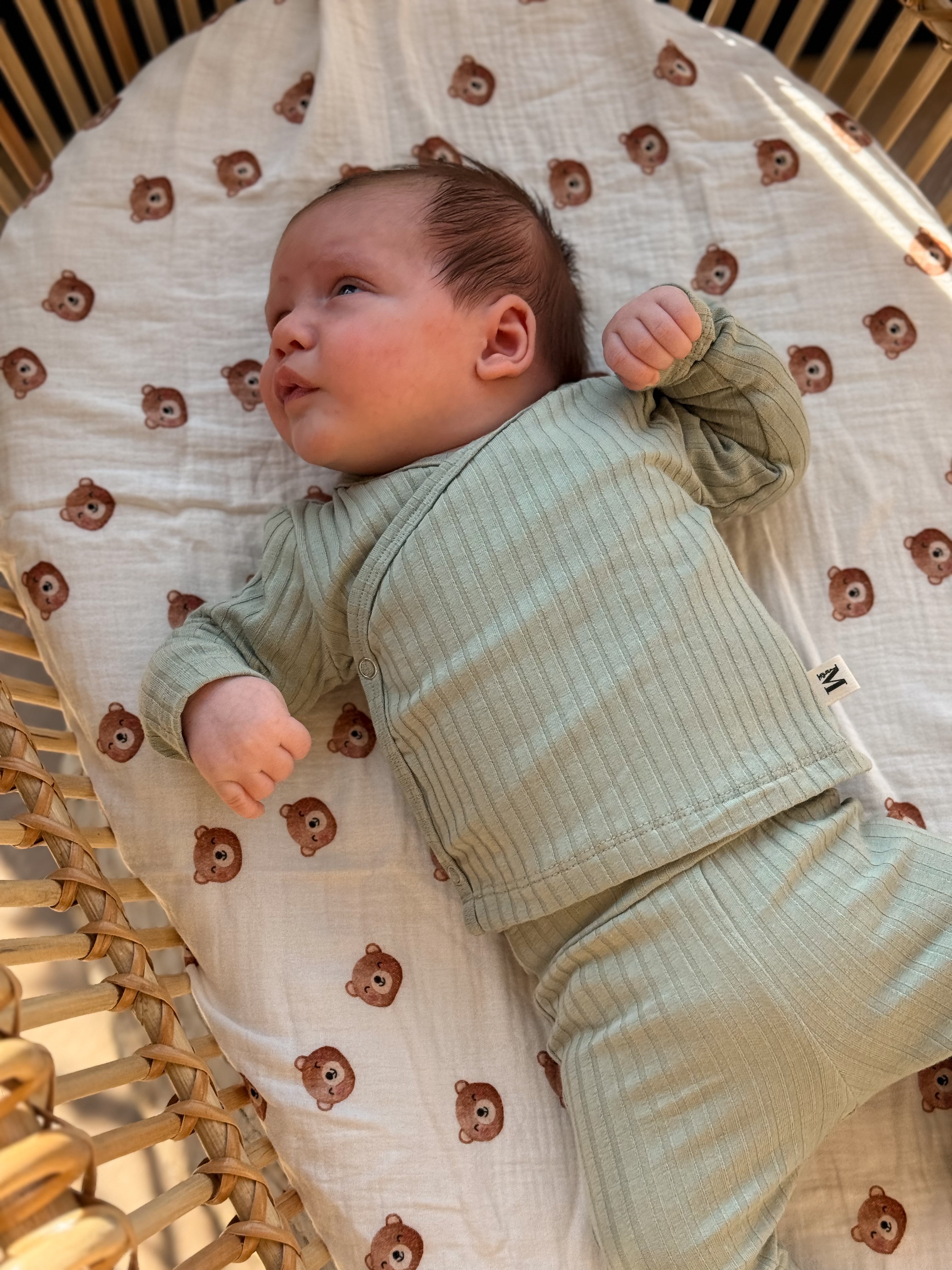 Overslag Dusty Green Brede Rib