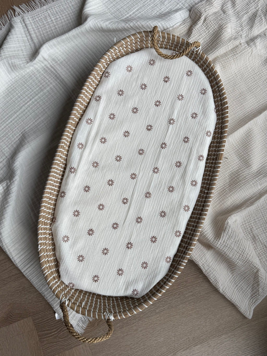 Hydrofiel doek - Geborduurde bloemen