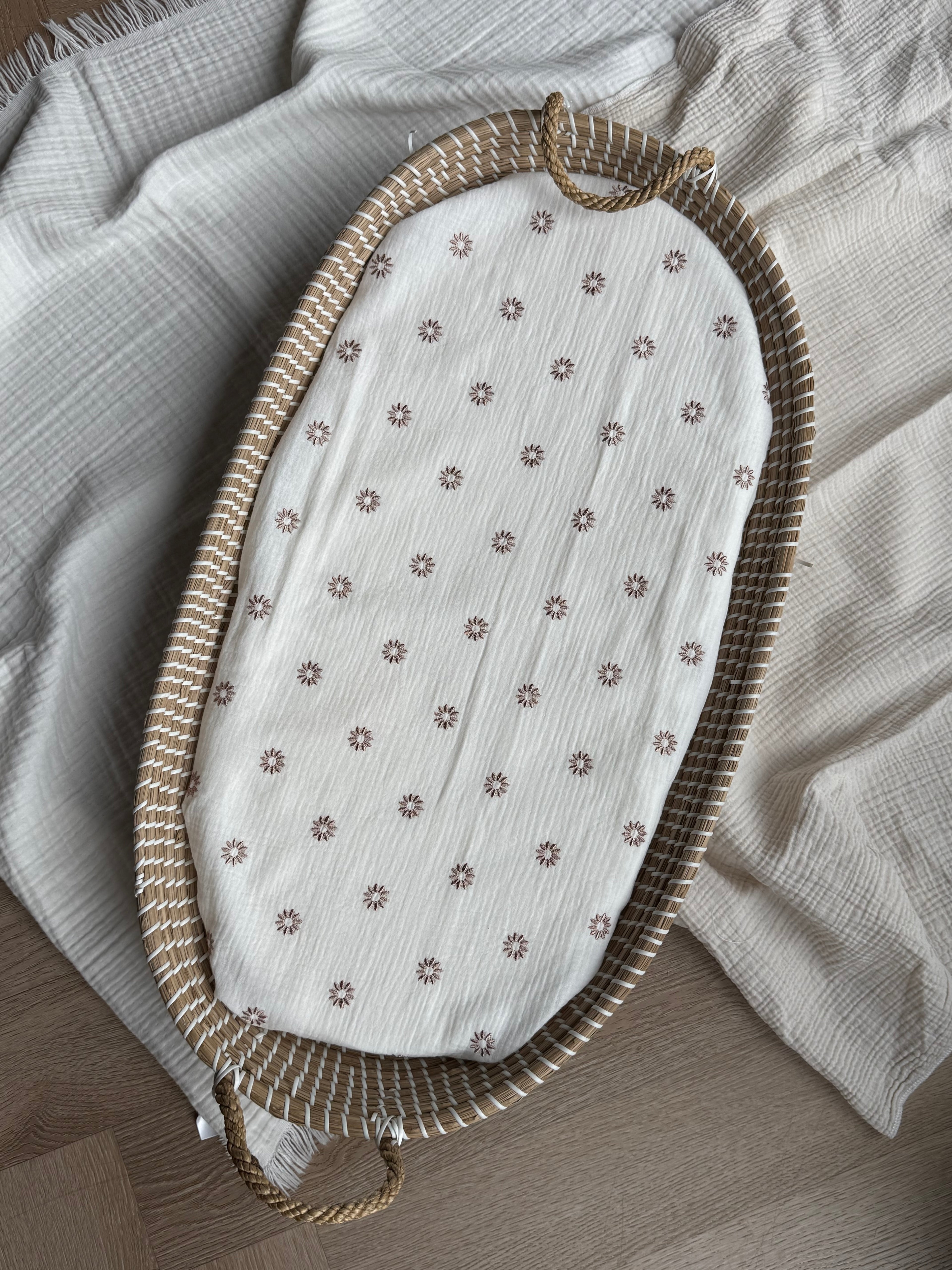 Hydrofiel doek - Geborduurde bloemen