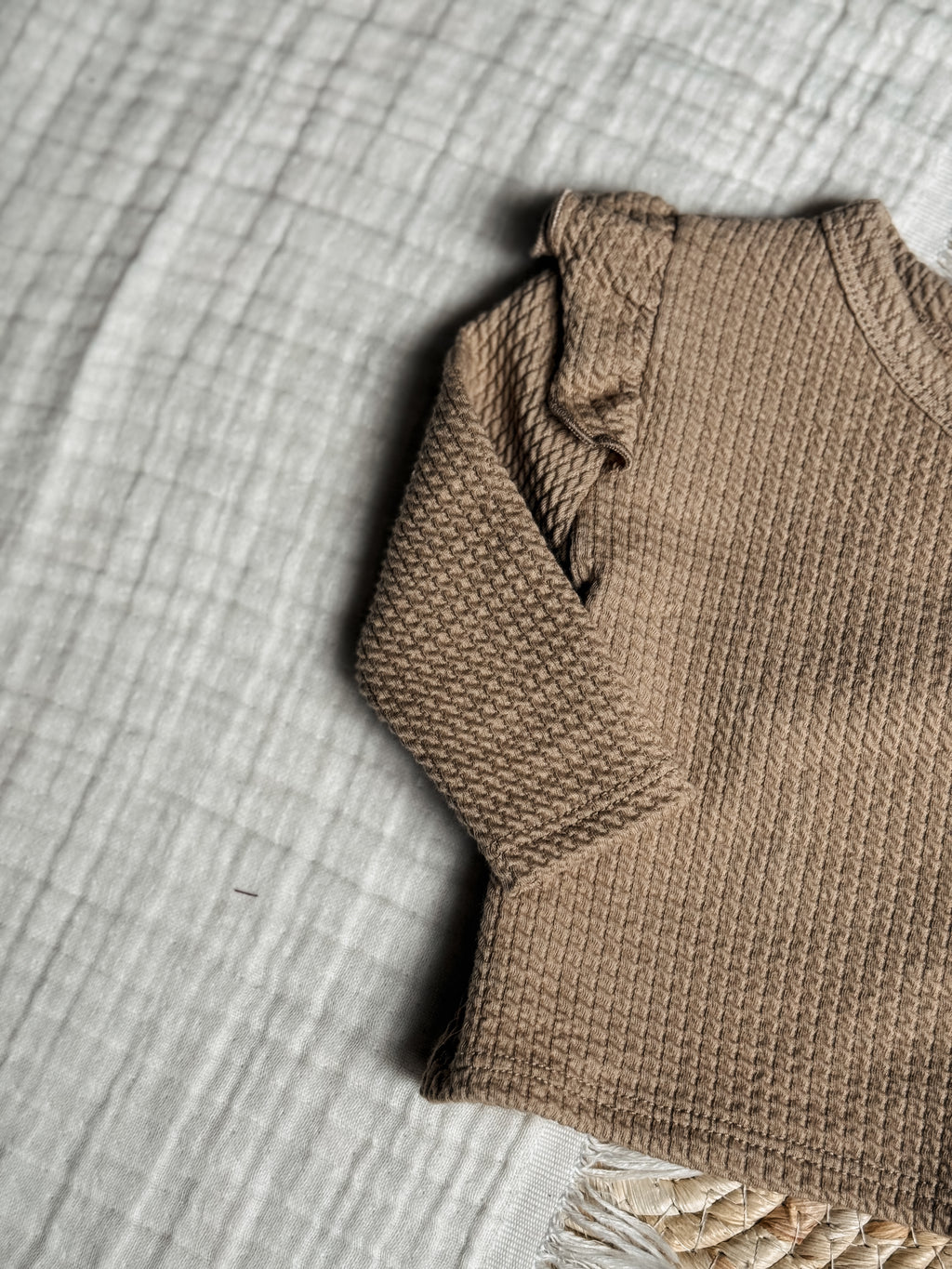 Overslag Ruffle Kabel Donker Beige