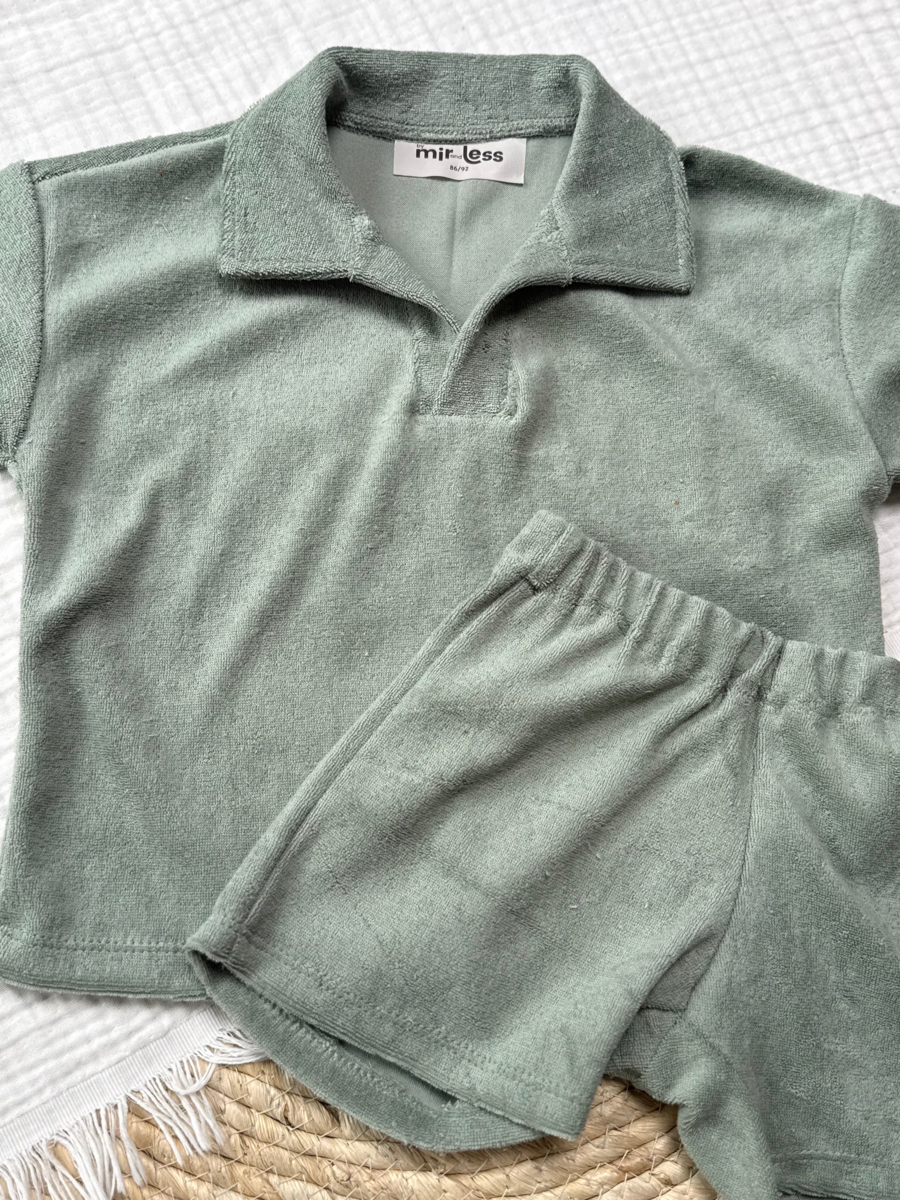 Polo Badstof Set Dusty Green