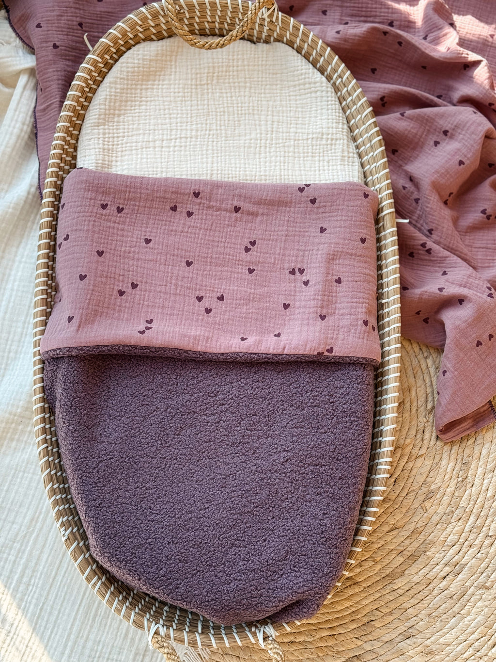 Wiegdeken Lila Hartjes