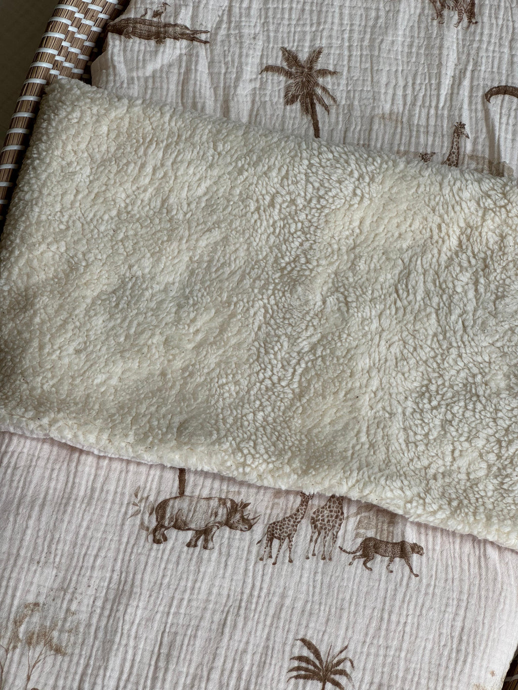 Wiegdeken Jungle Off White - Katoen