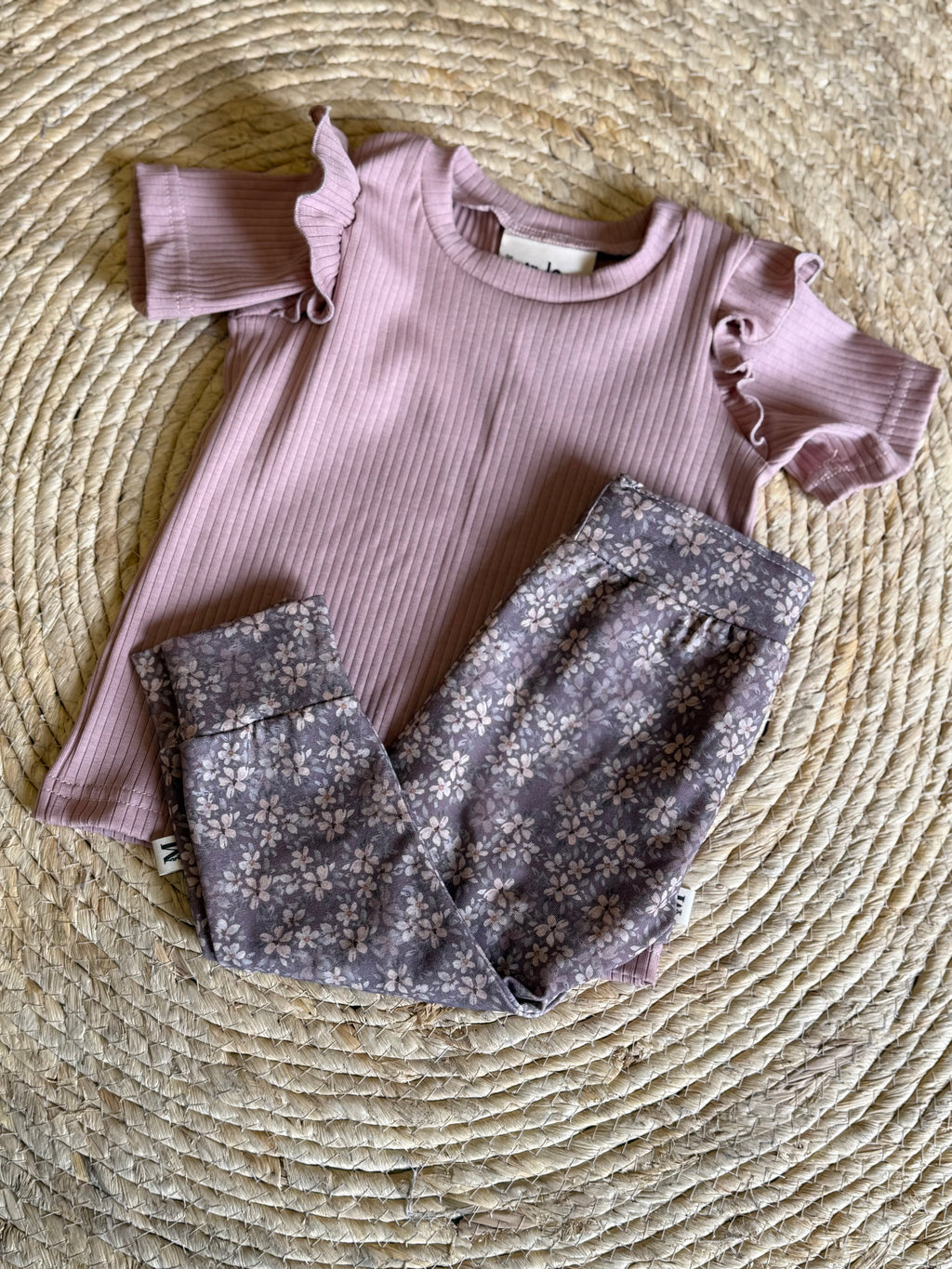 Shirt Ruffle Brede Rib Nude Pink