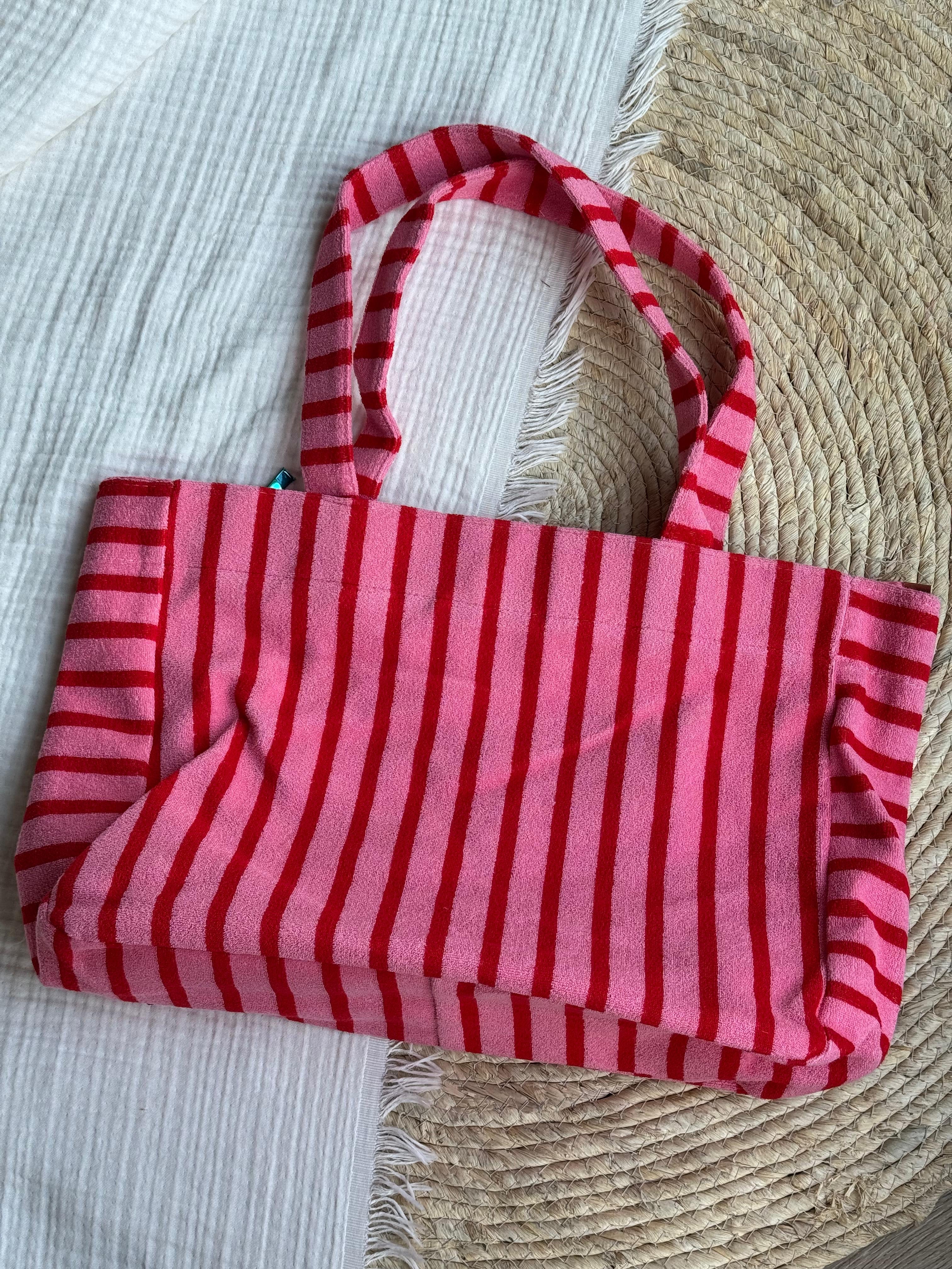 Mom Bag Pink Stripes