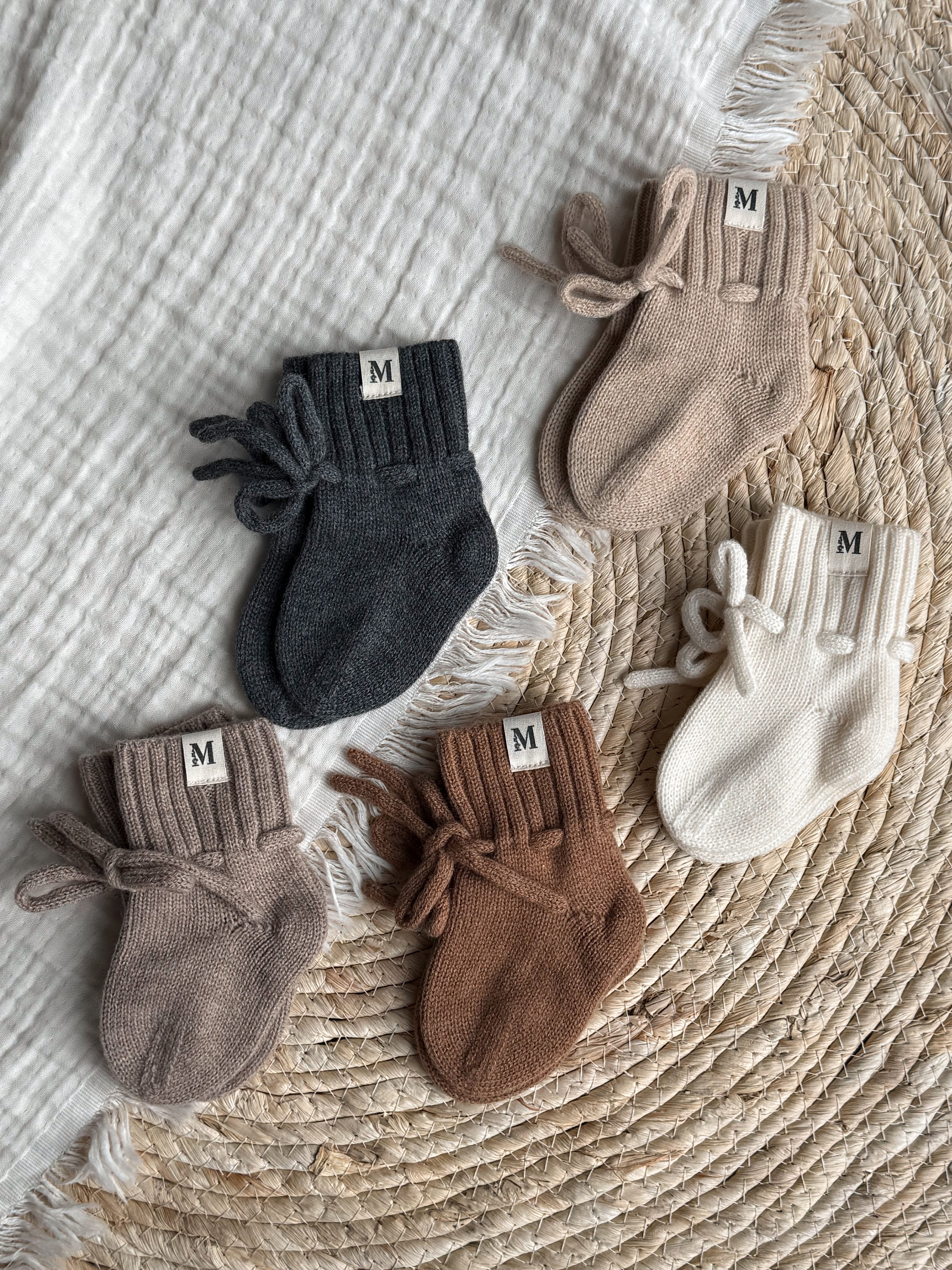 Merino wollen slofjes Taupe