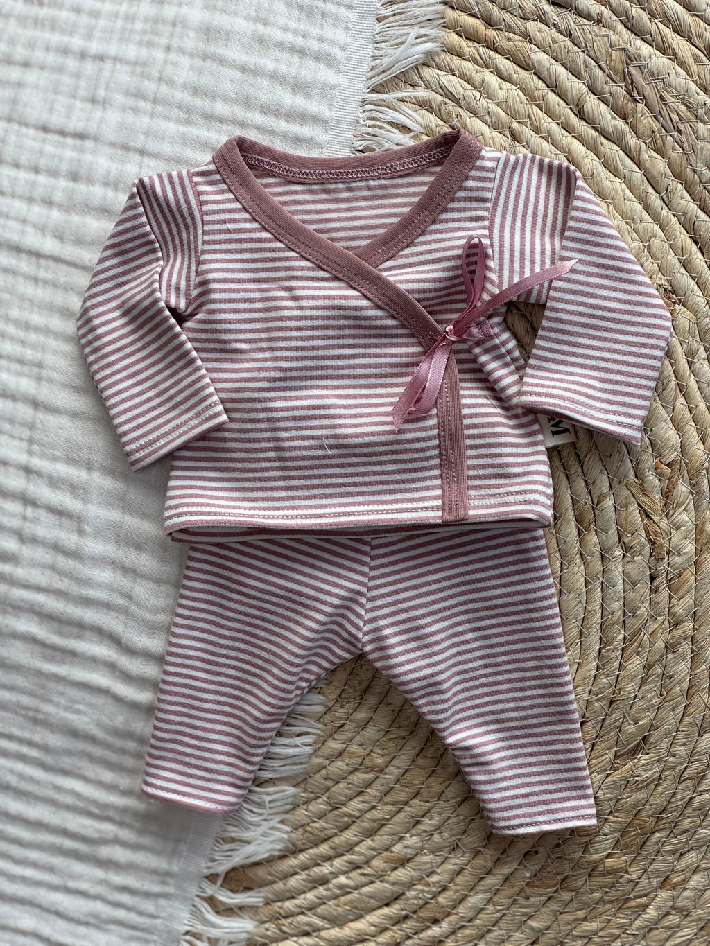 Prematuur Set Oud Roze Stripes
