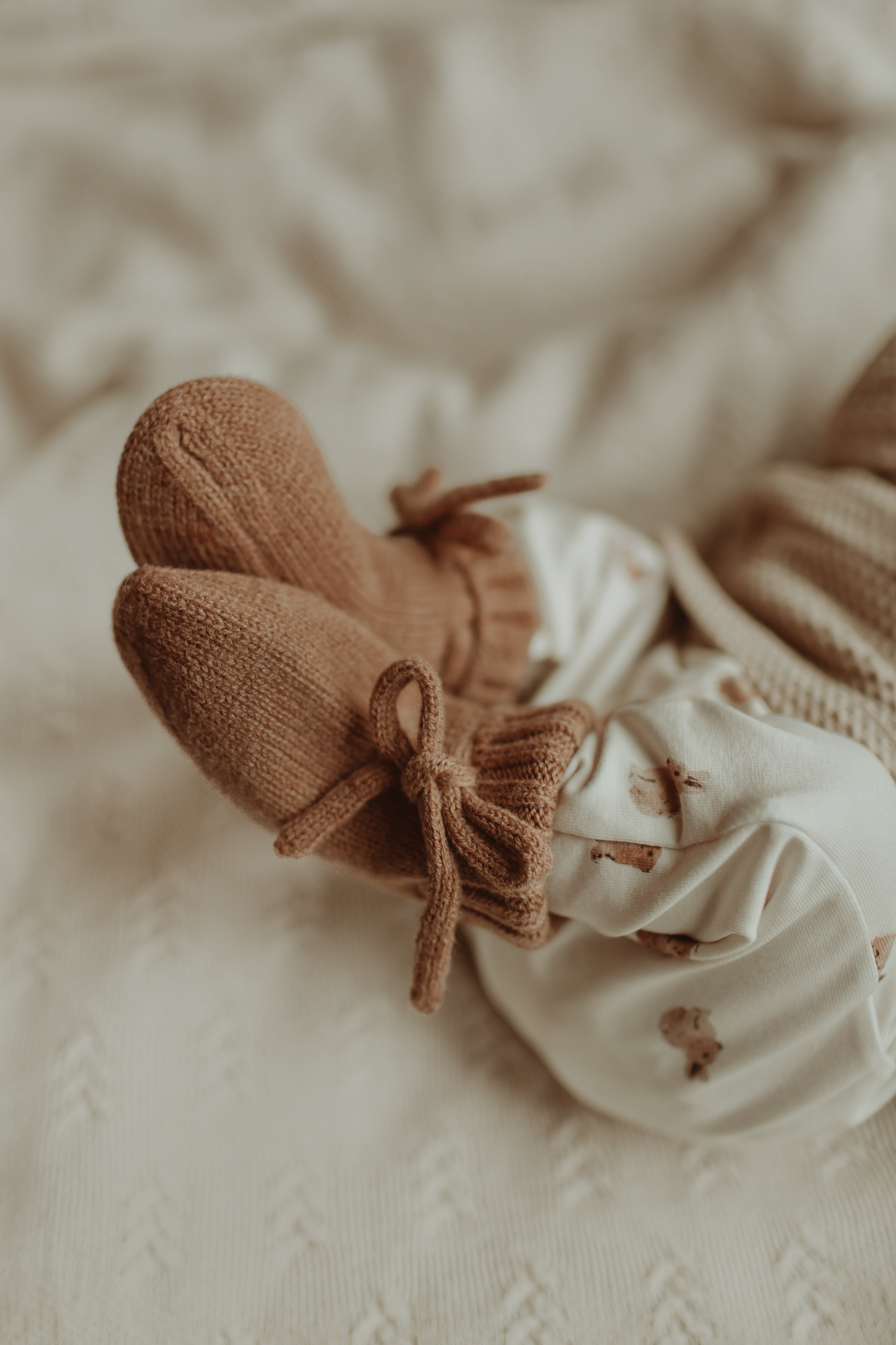 Merino wollen slofjes Chocolate