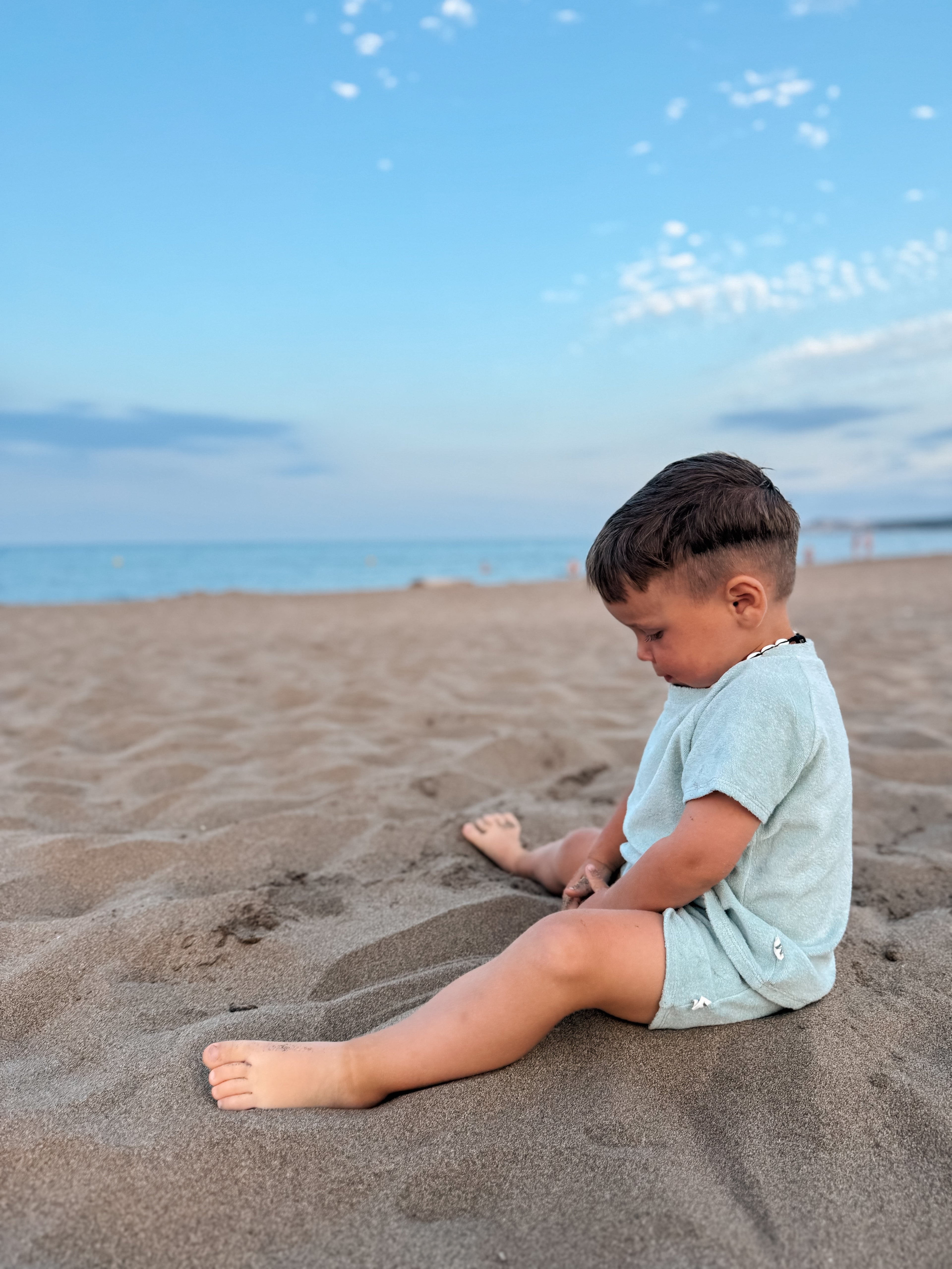 Badstof set Zeegroen