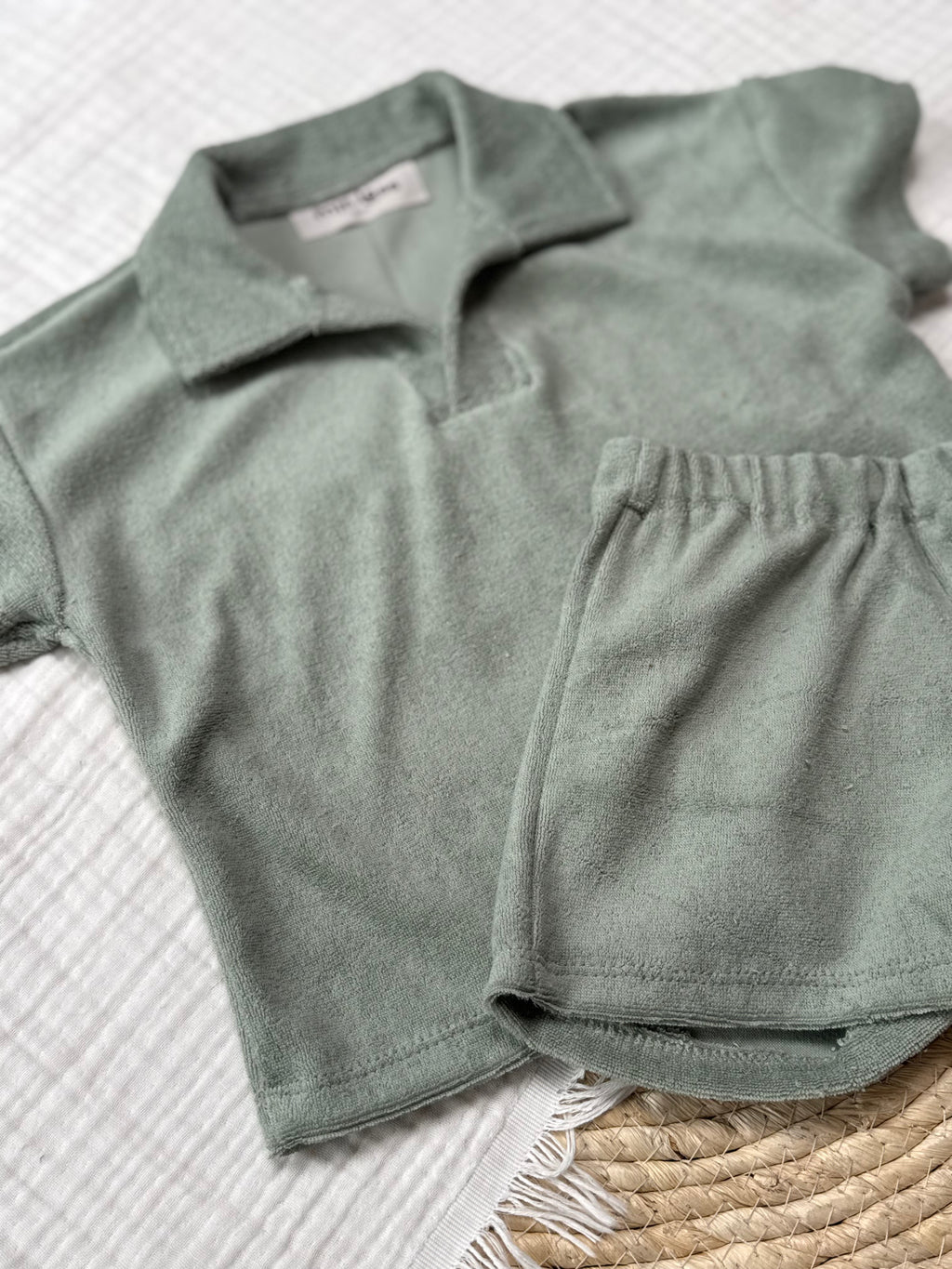 Polo Badstof Set Dusty Green