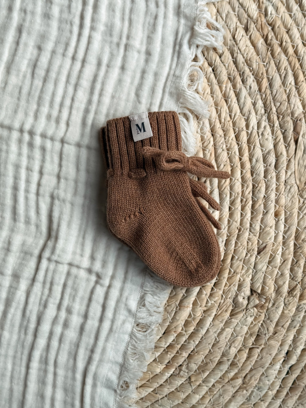 Merino wollen slofjes Chocolate