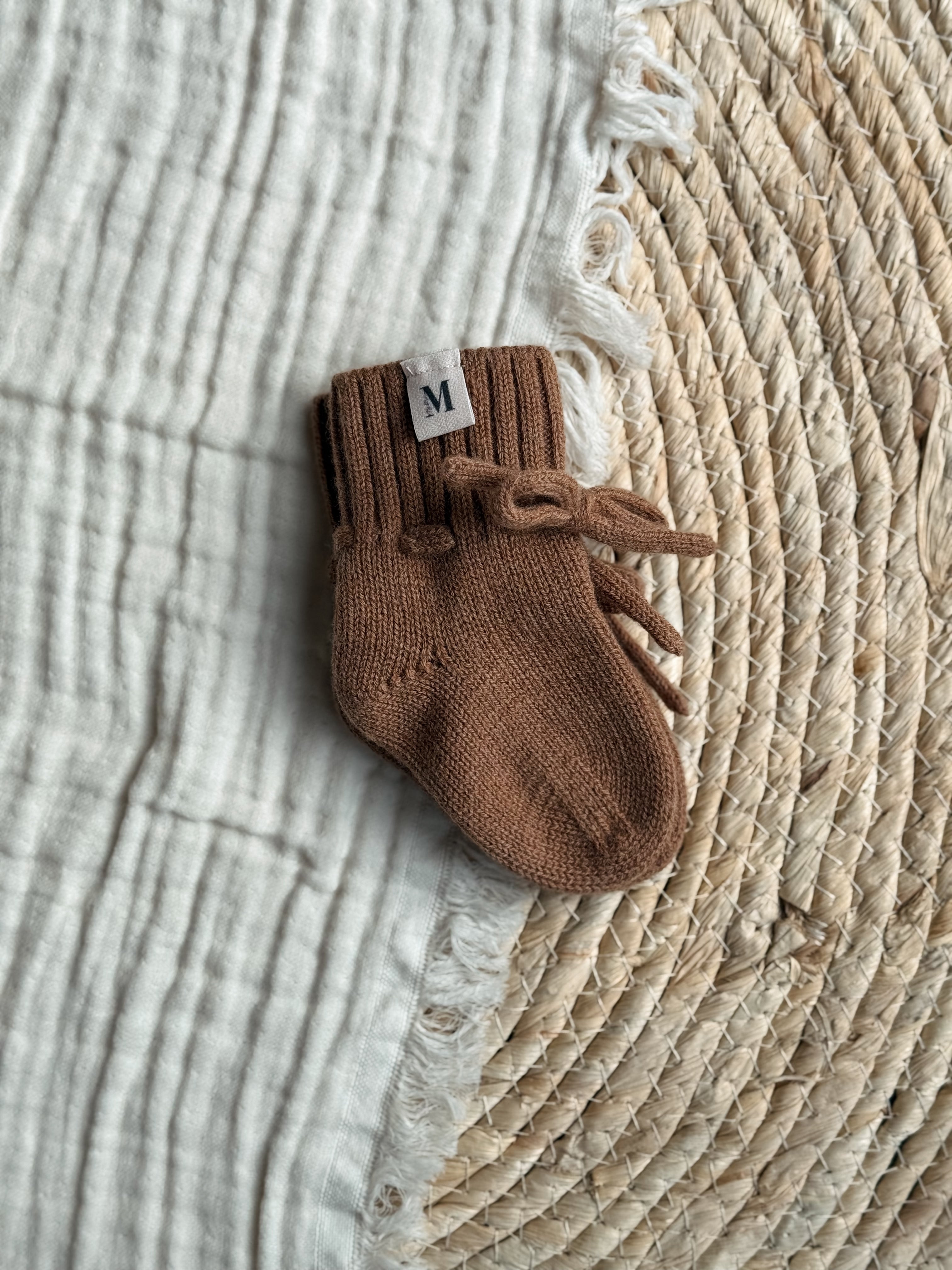 Merino wollen slofjes Chocolate