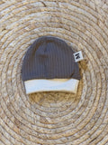 Poppenmutsje Taupe Rib