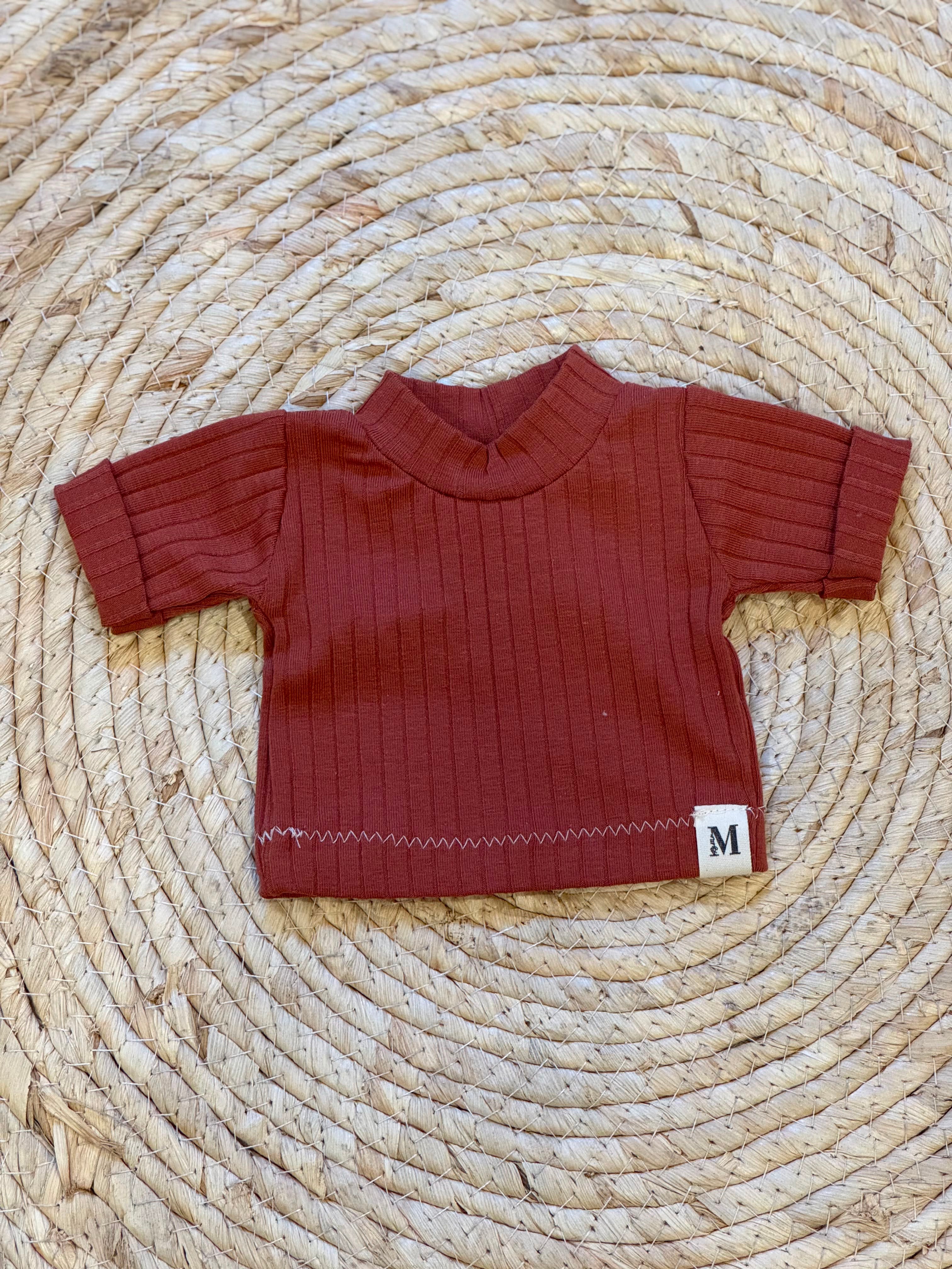 Poppenshirt Brede Rib Korte Mouwen