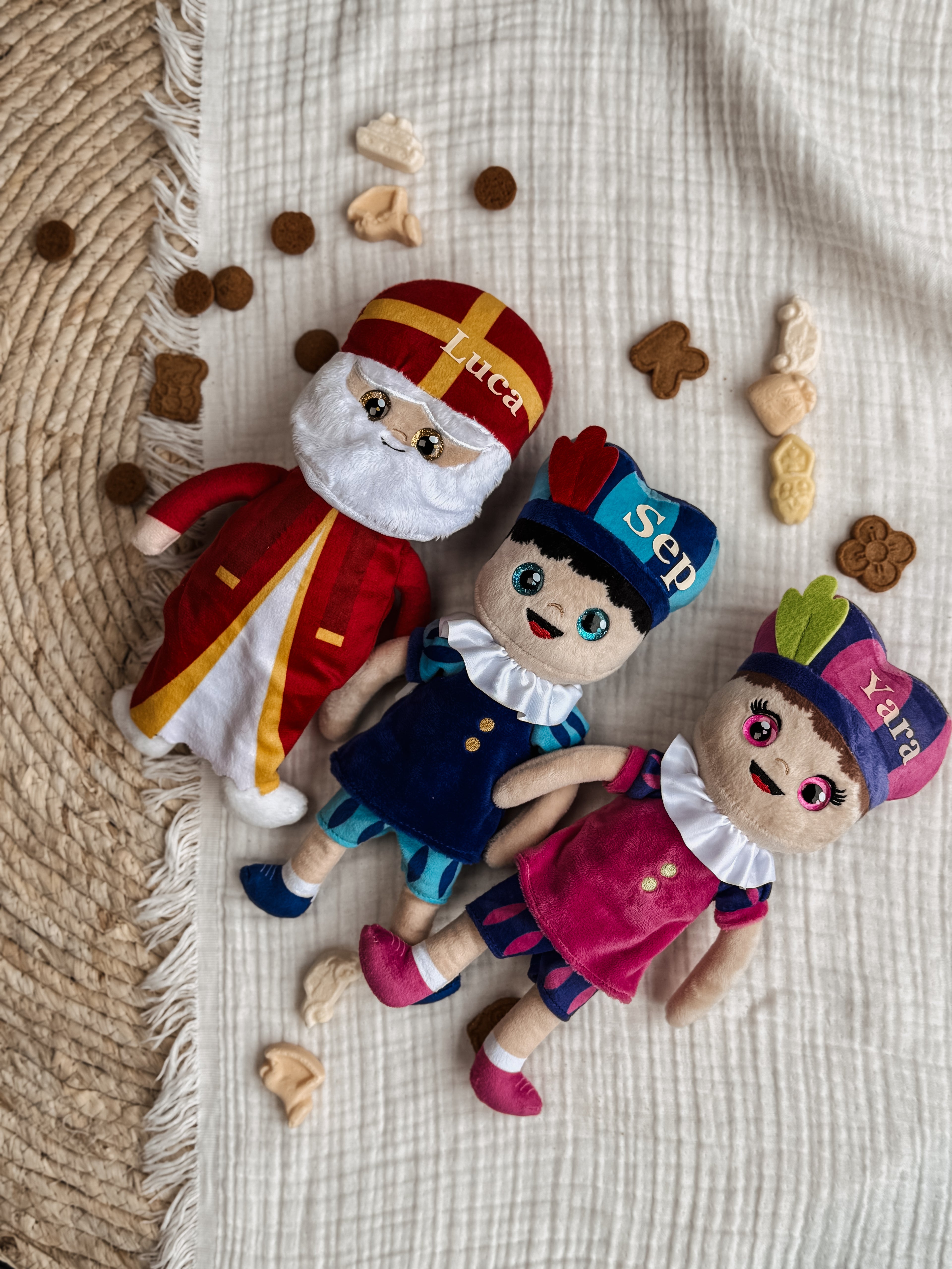 Piet en Sint knuffel met naam