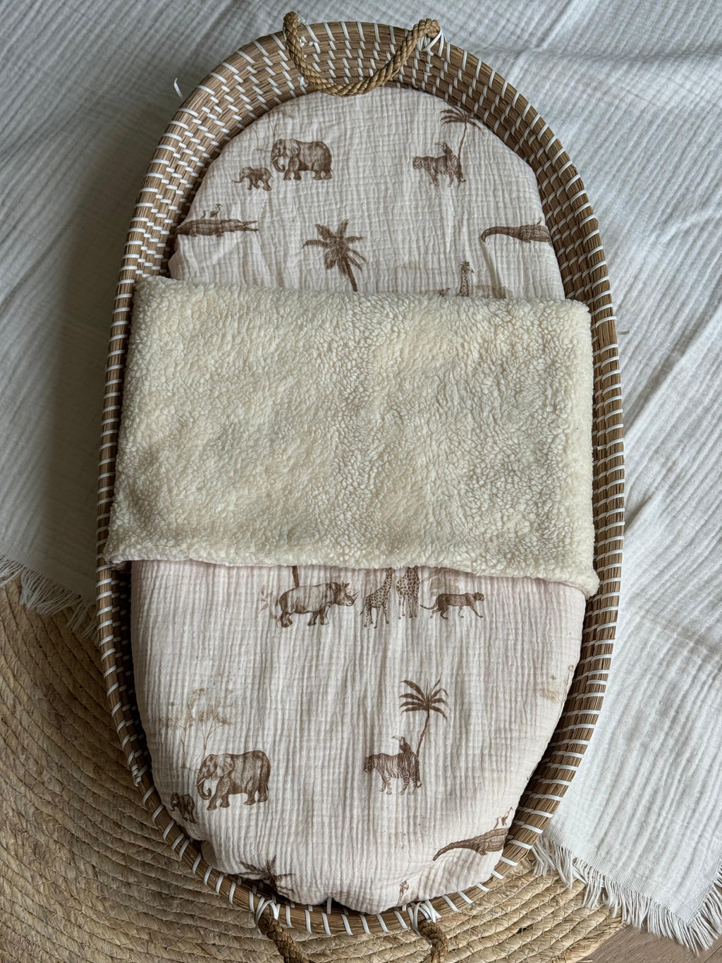 Wiegdeken Jungle Off White - Katoen