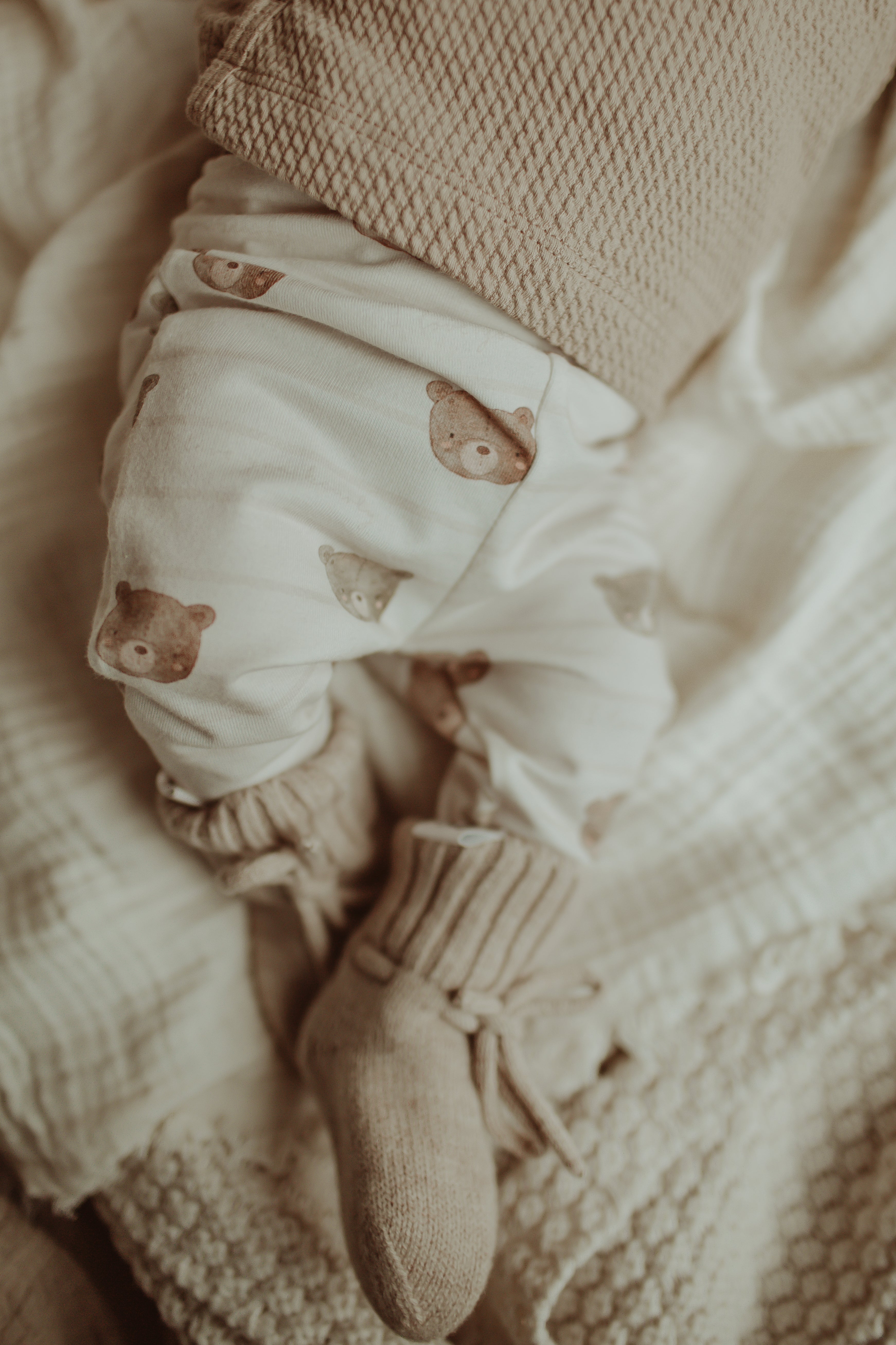 Merino wollen slofjes Sand