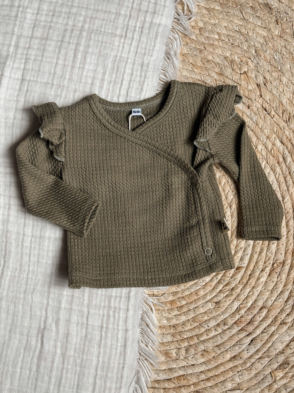 Overslag Ruffle Kabel Olijf