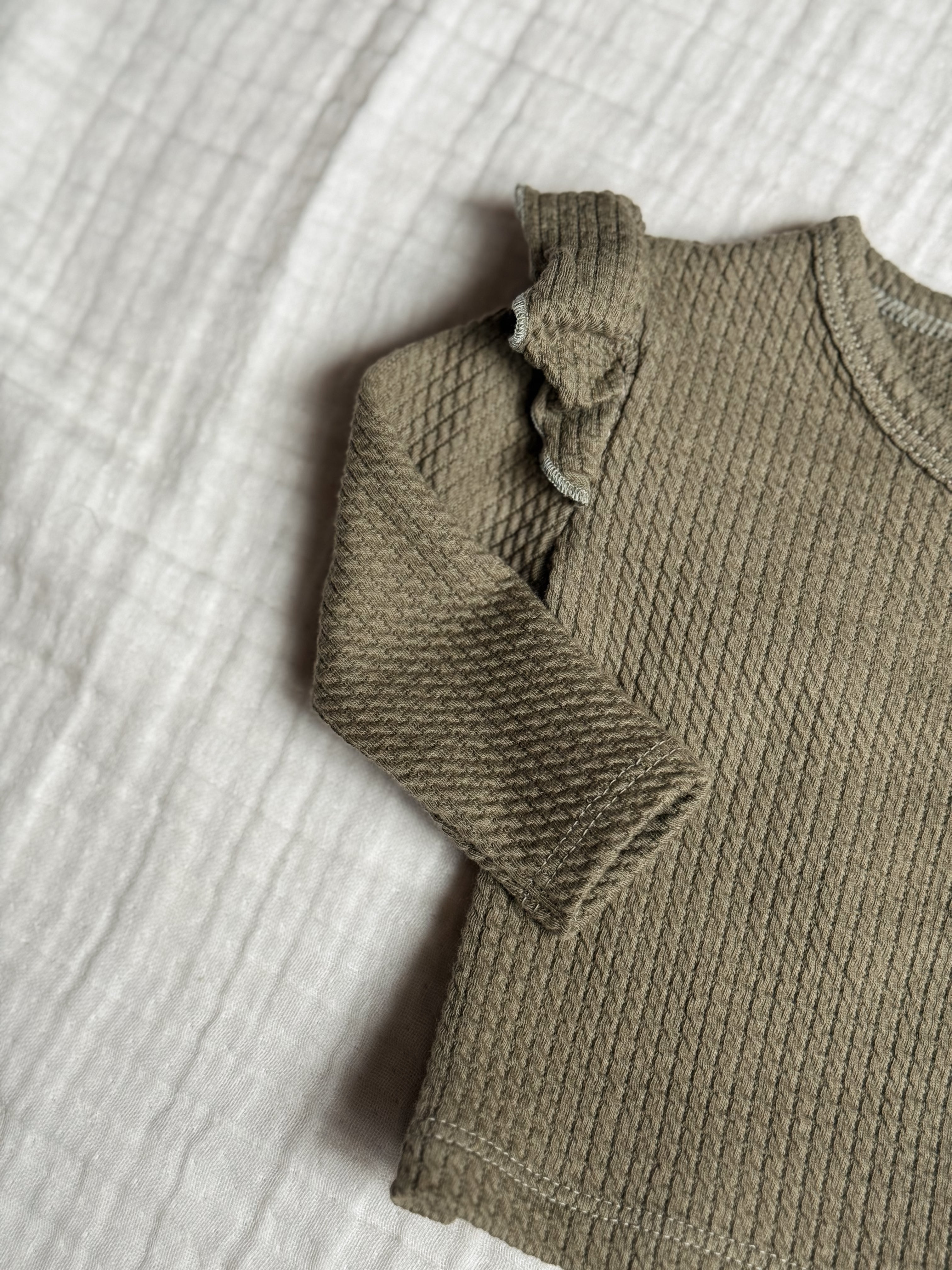 Overslag Ruffle Kabel Olijf