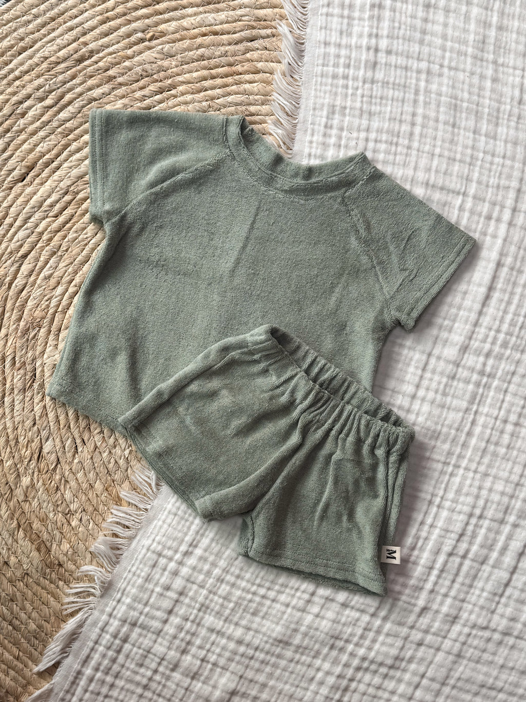 Badstof set Dusty Green