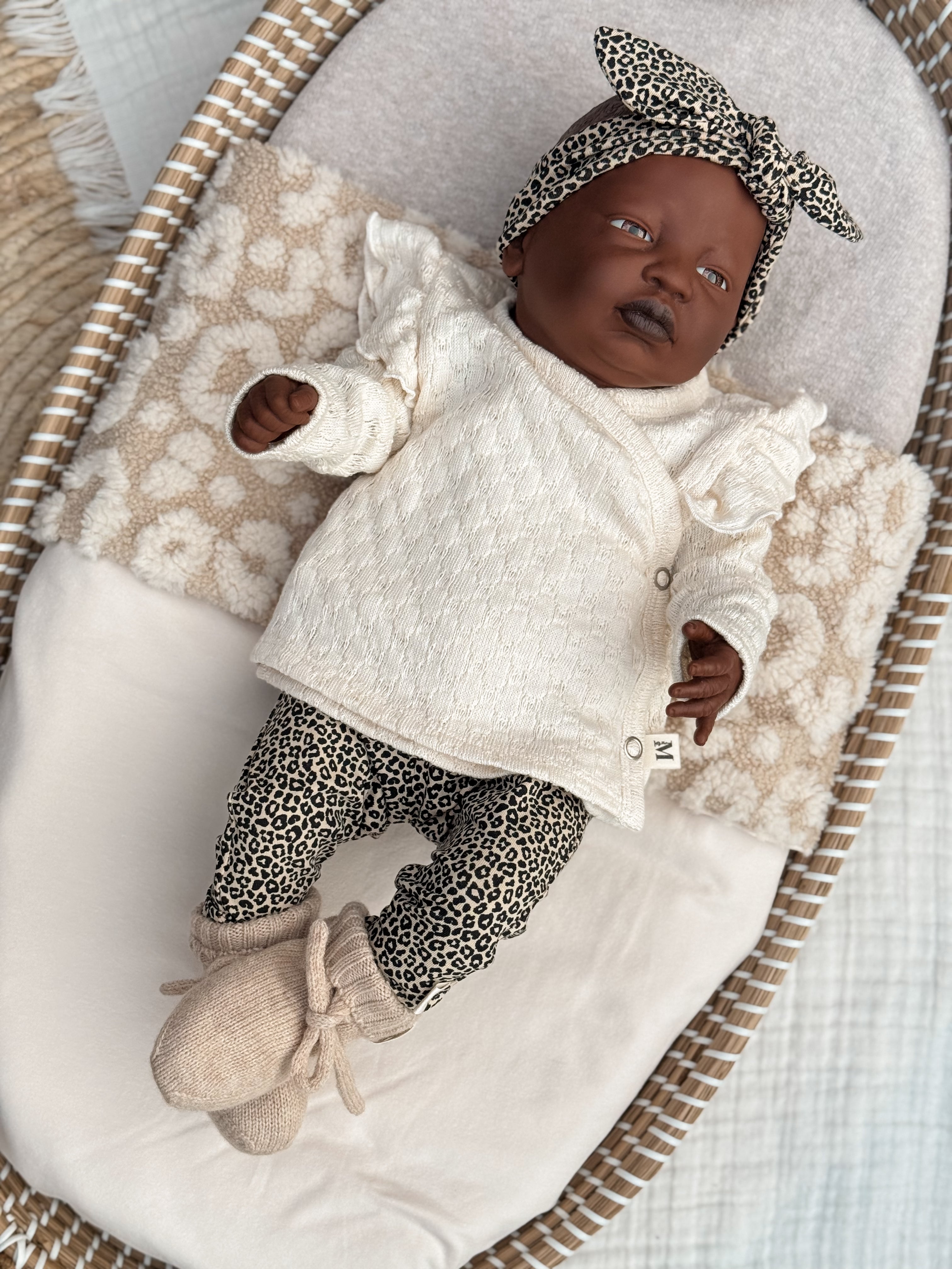 Overslag Ruffle Knitted Ecru