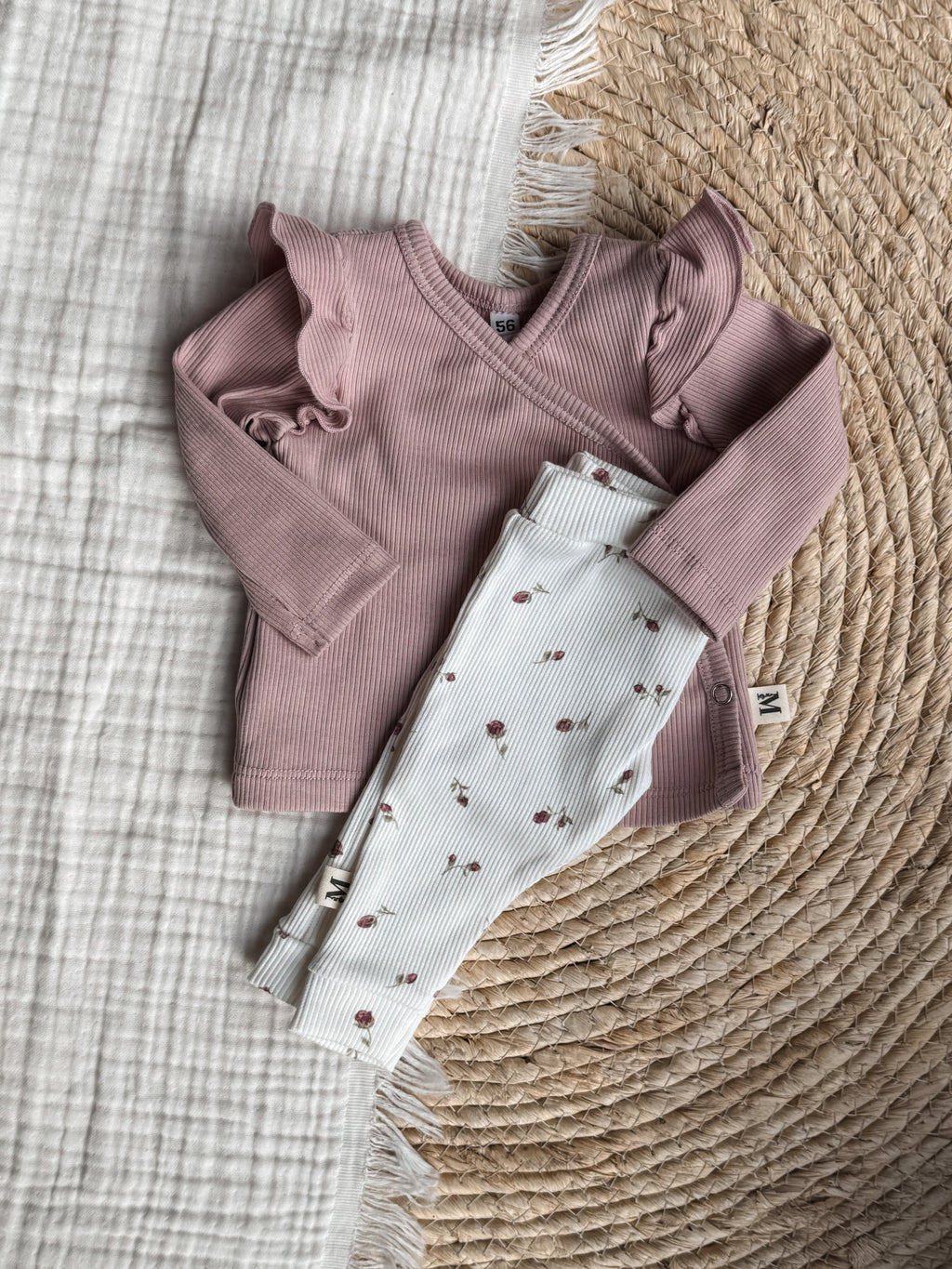 Overslag Ruffle Pink Rib