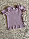 Shirt Ruffle Brede Rib Nude Pink