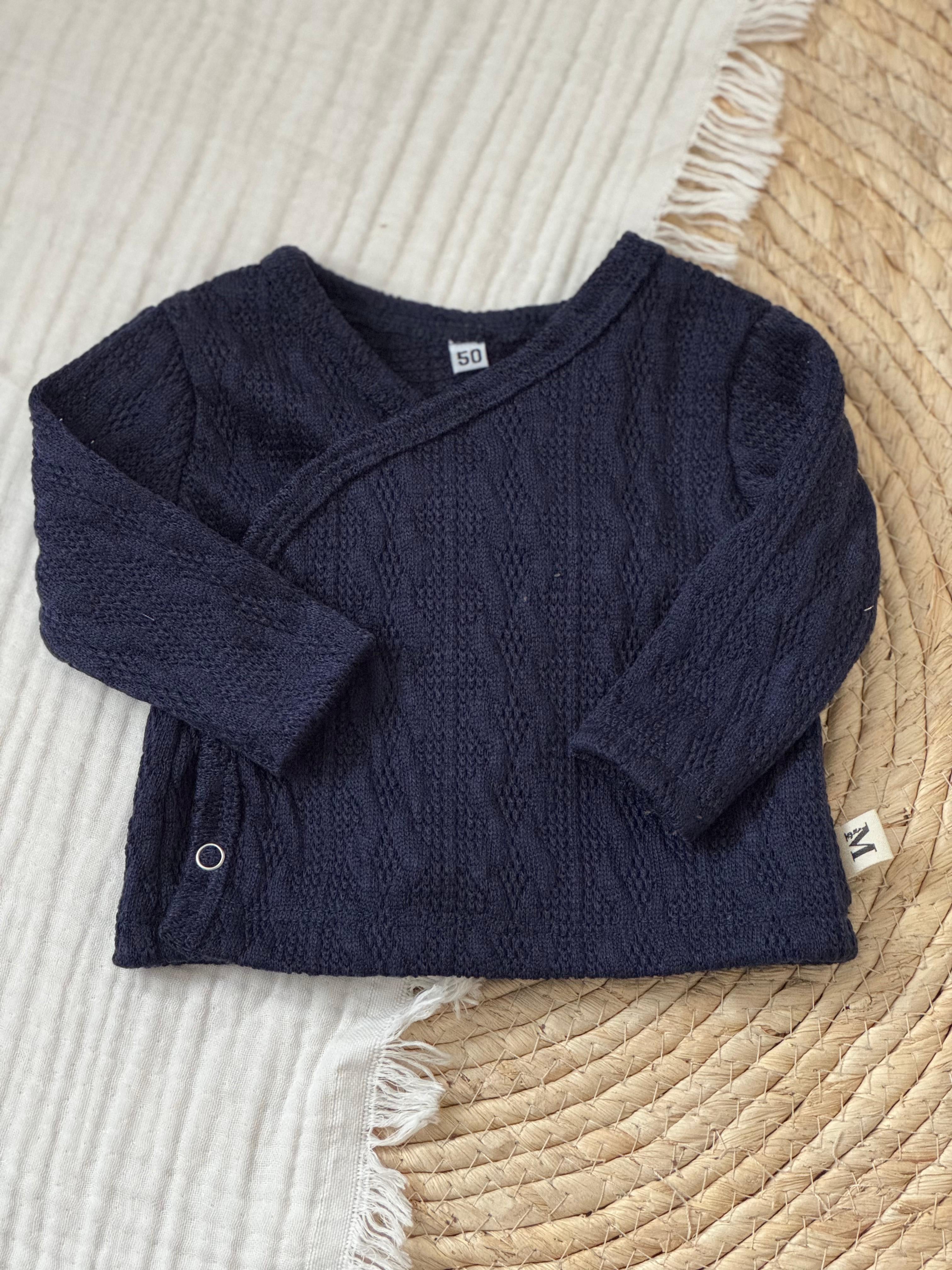 Overslag Gebreid Marineblauw