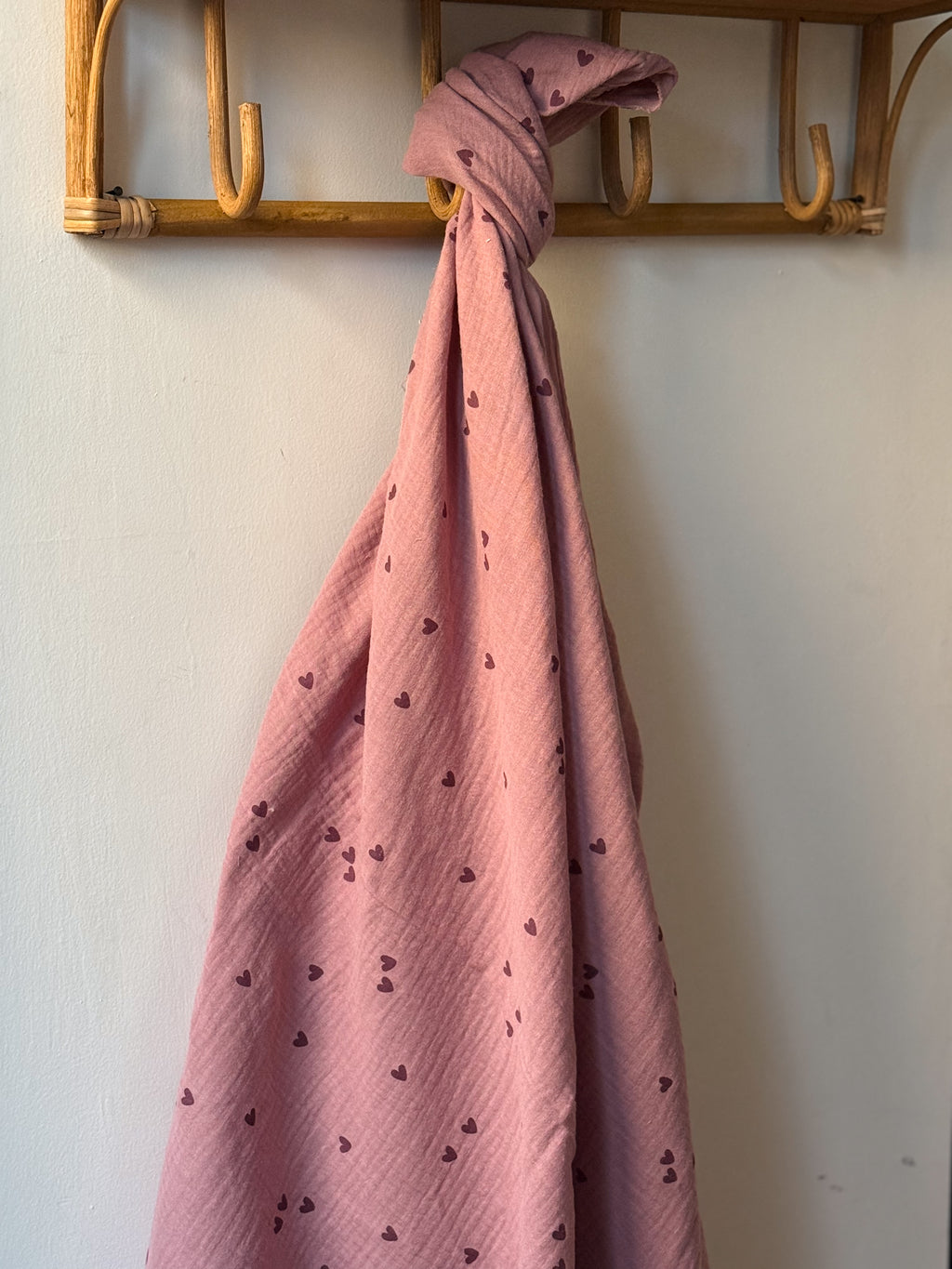 Hydrofiel XXL doek - Lila Hartjes