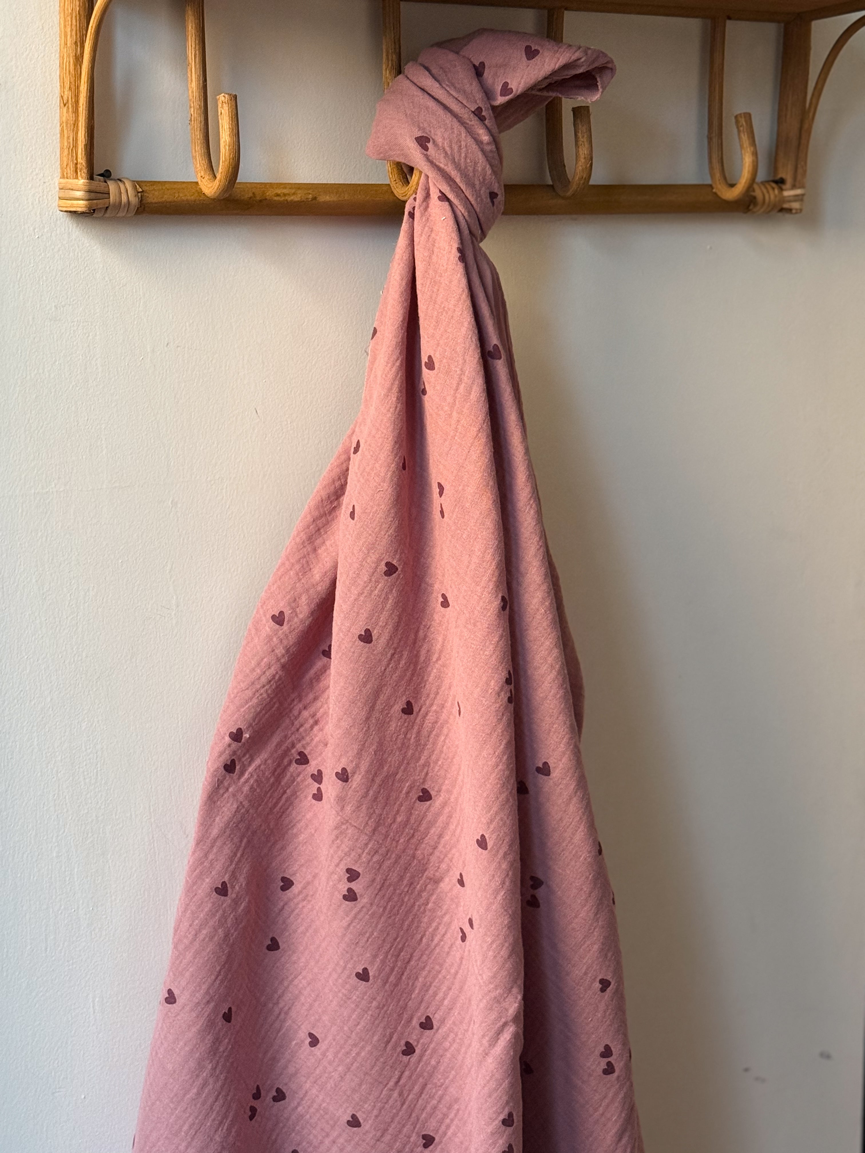 Hydrofiel XXL doek - Lila Hartjes