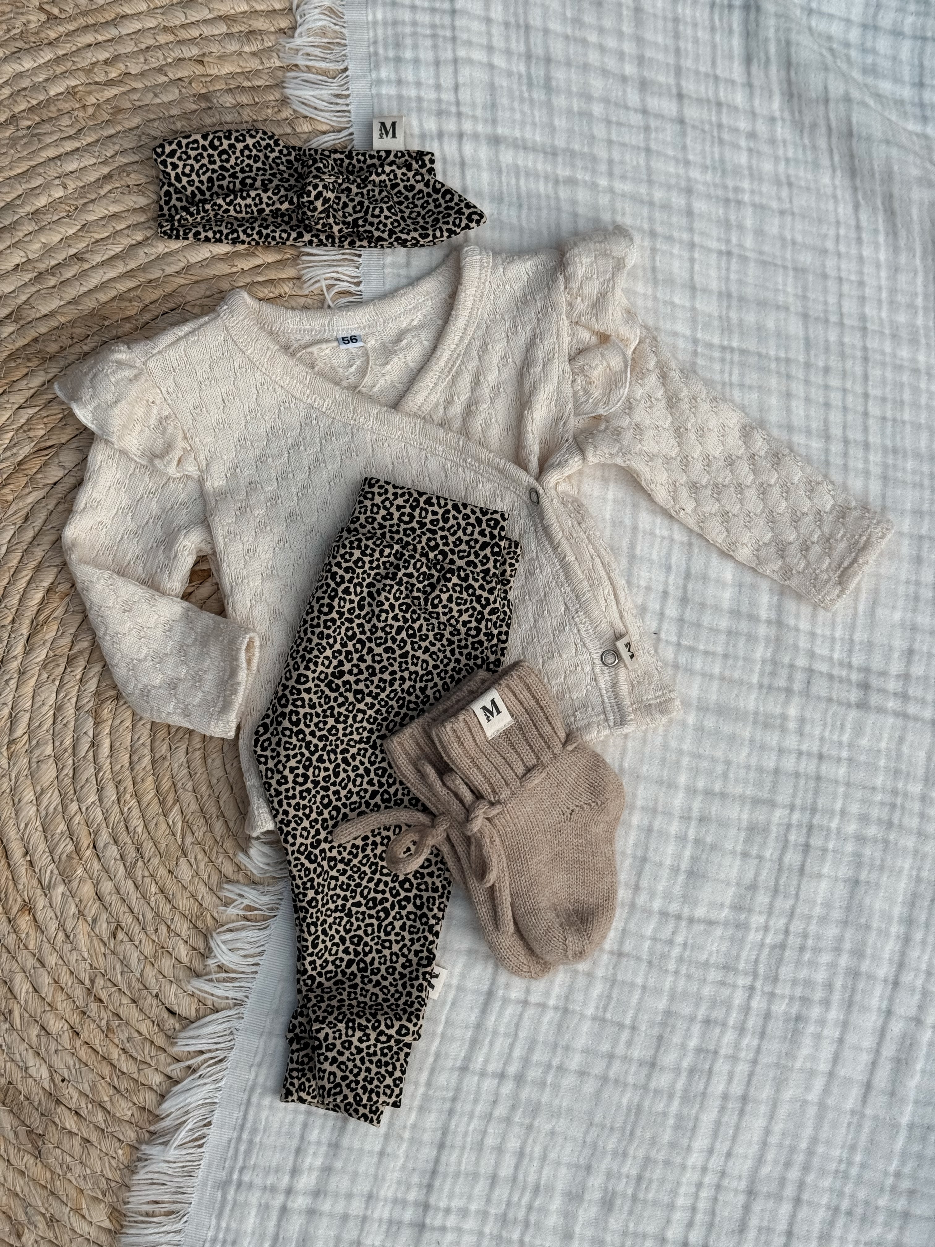 Overslag Ruffle Knitted Ecru