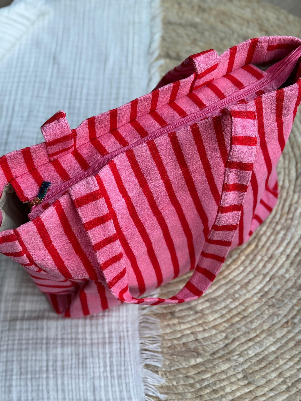 Mom Bag Pink Stripes