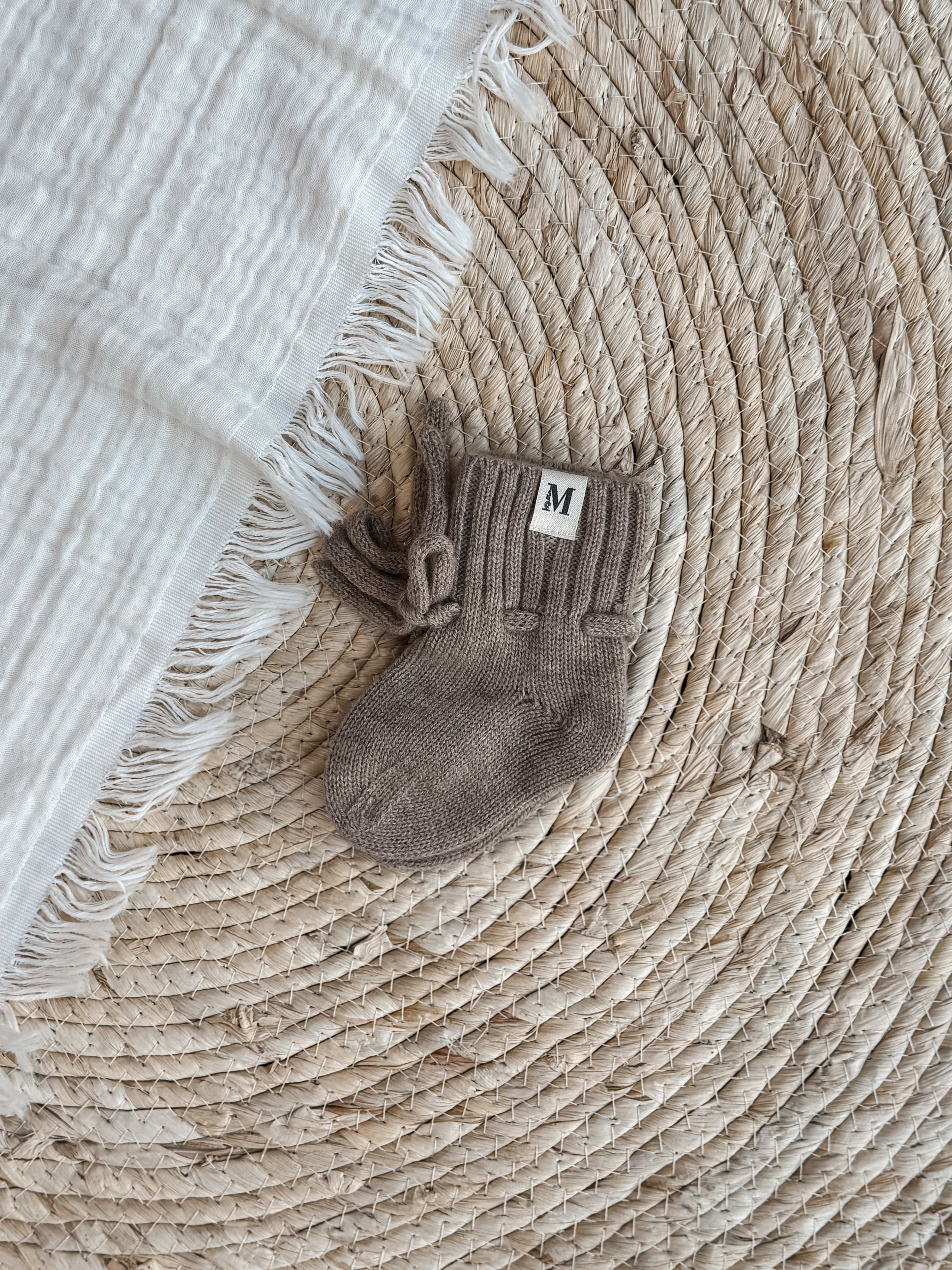 Merino wollen slofjes Taupe