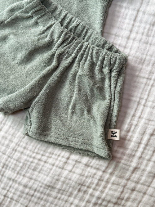 Badstof set Dusty Green